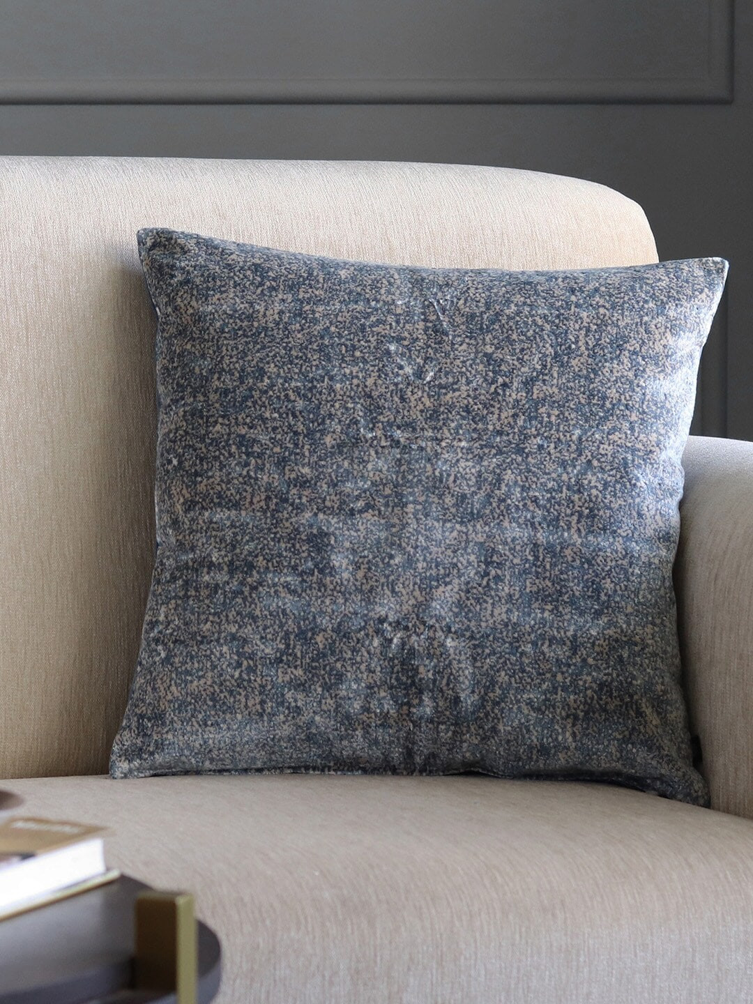 GM Blue Abstract Square Cushion Cover