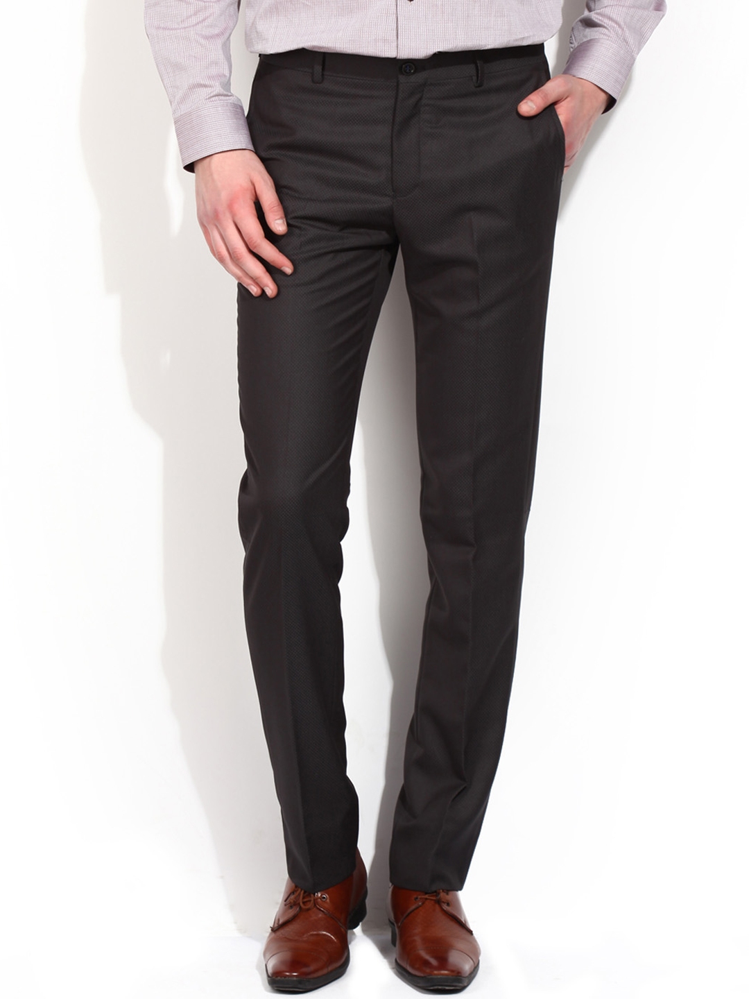 Katro Black Lntgrey Gold Formal Trouser For Mens