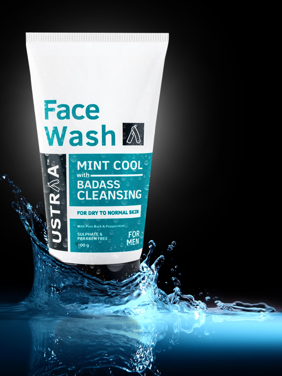 Ustraa Men Mint Cool Dry Skin Face Wash 100g