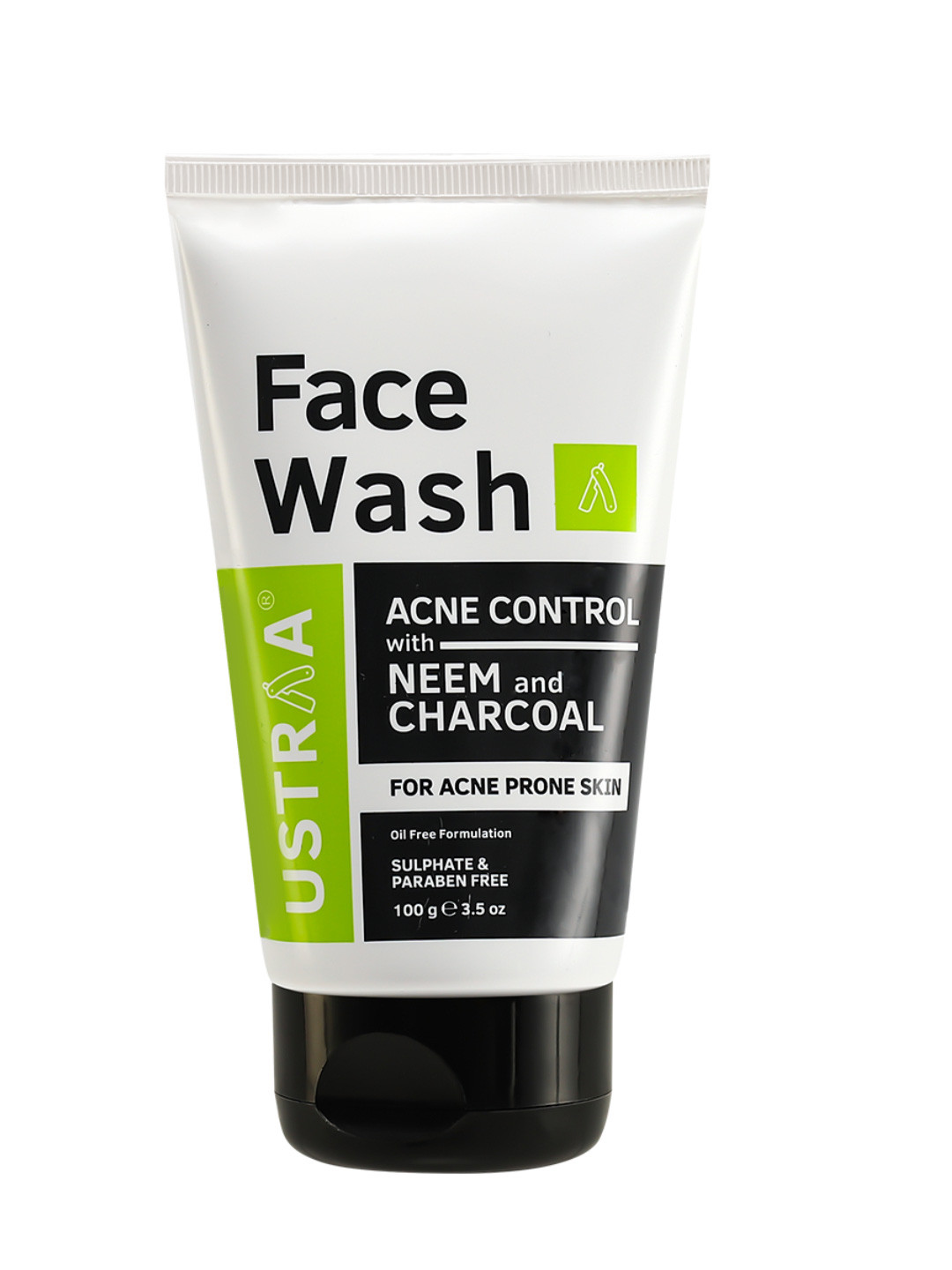 Ustraa Men Acne Control + Oil Control Neem & Charcoal Face Wash - 100g