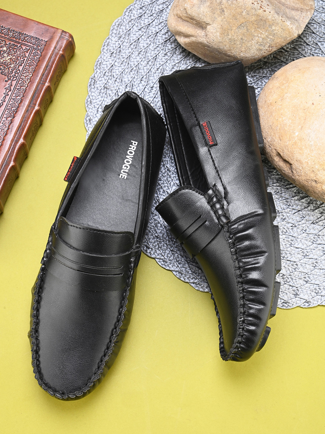 Provogue Men Black Penny Loafers