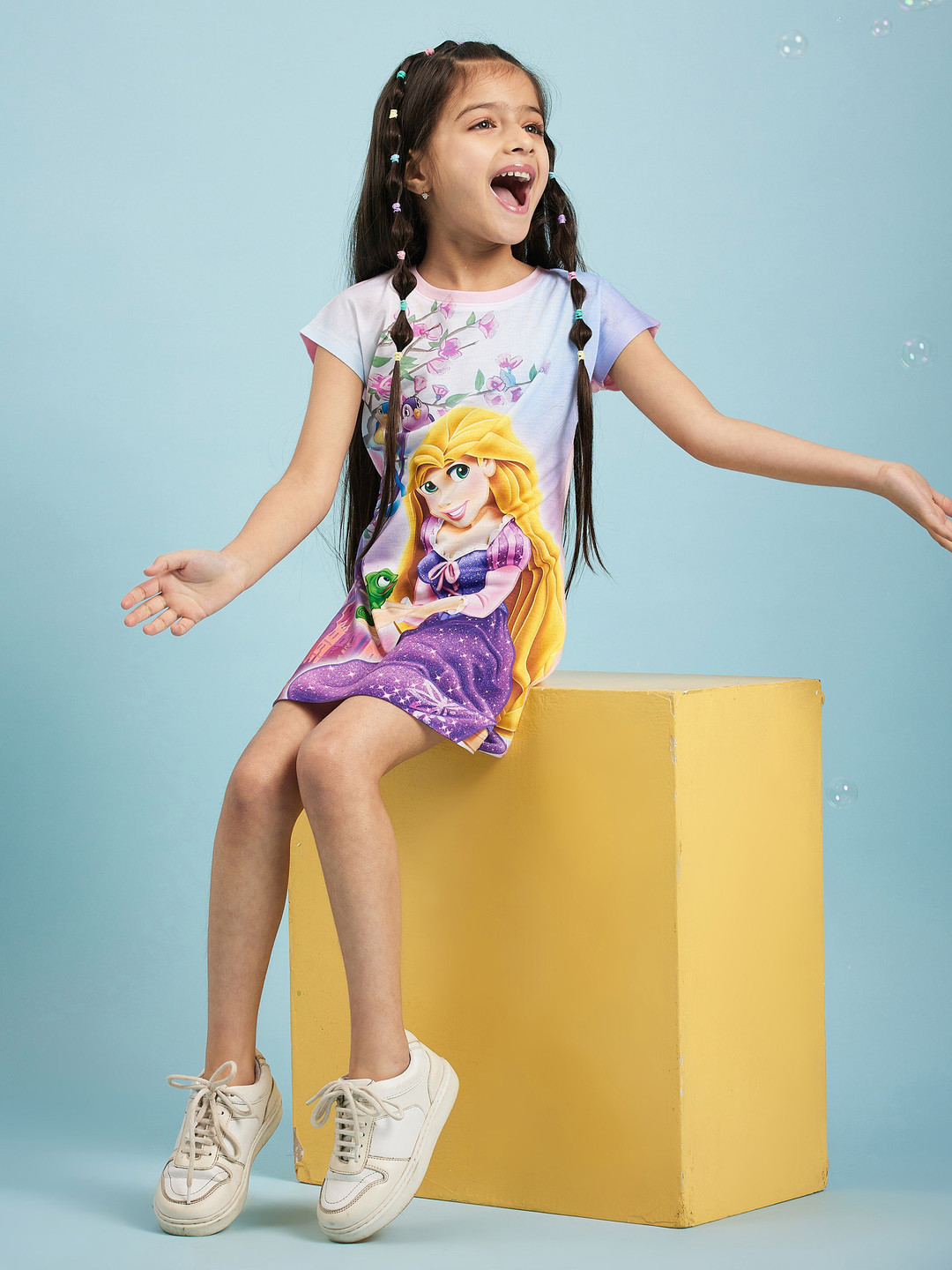 Disney Princess Girls Pink Printed A-Line Dress