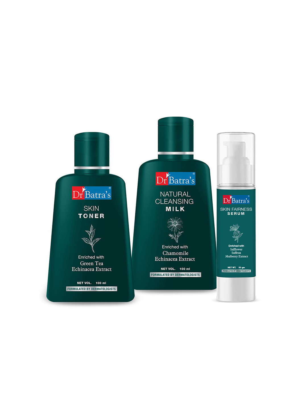 Dr. Batras Skin Toner 100ml + Natural Cleansing Milk 100ml + Skin Fairness Serum 50g