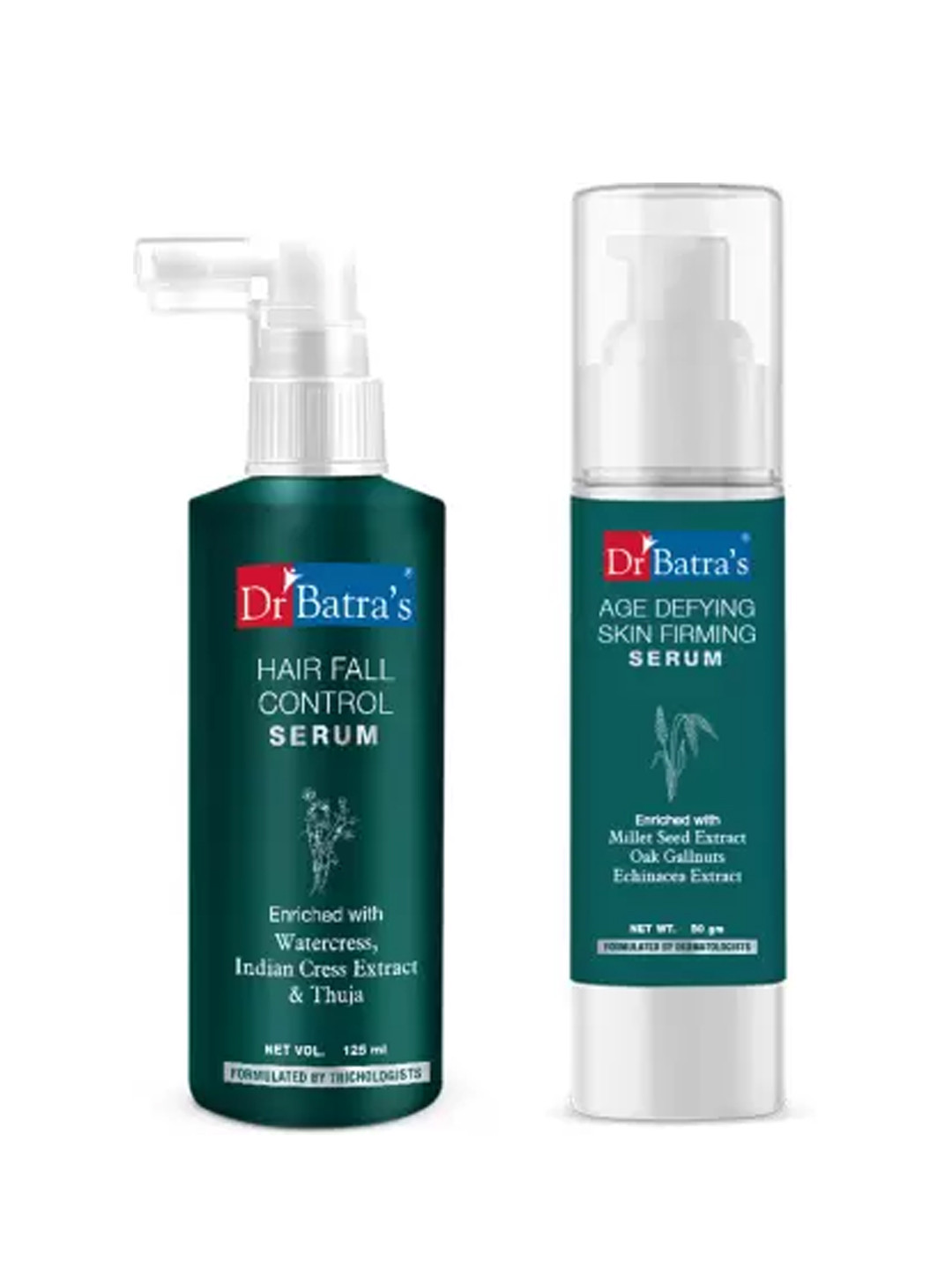 Dr. Batras Hair Fall Control Serum 125ml & Age Defying Skin Firming Serum 50g