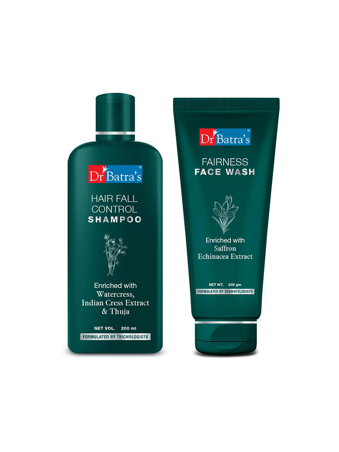 Dr. Batras Combo Of HairFall Control Shampoo 200ml & Fairness Face Wash 200 g