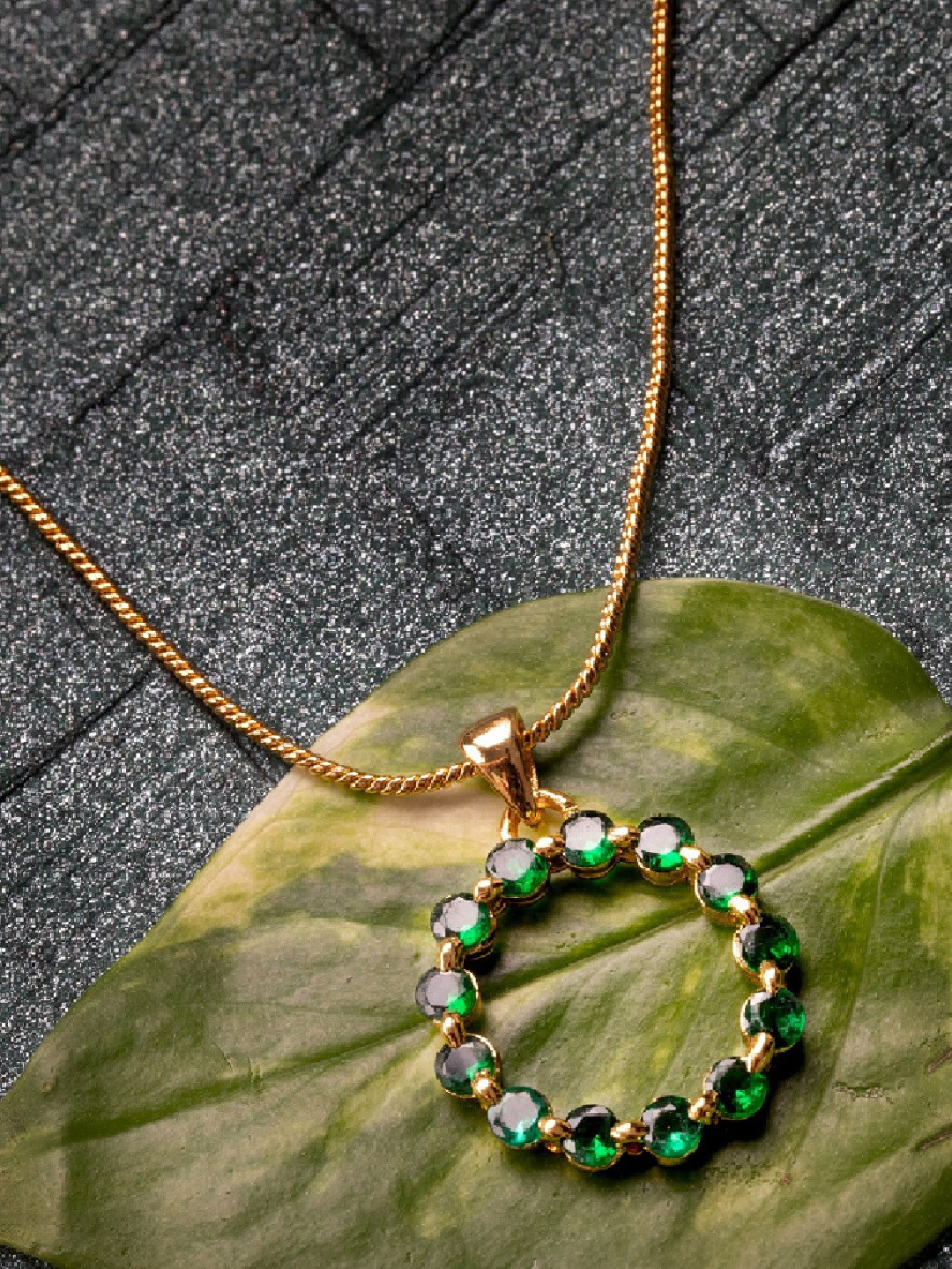 Estele Traditional Long Kundan Chandelier Earrings with green stone