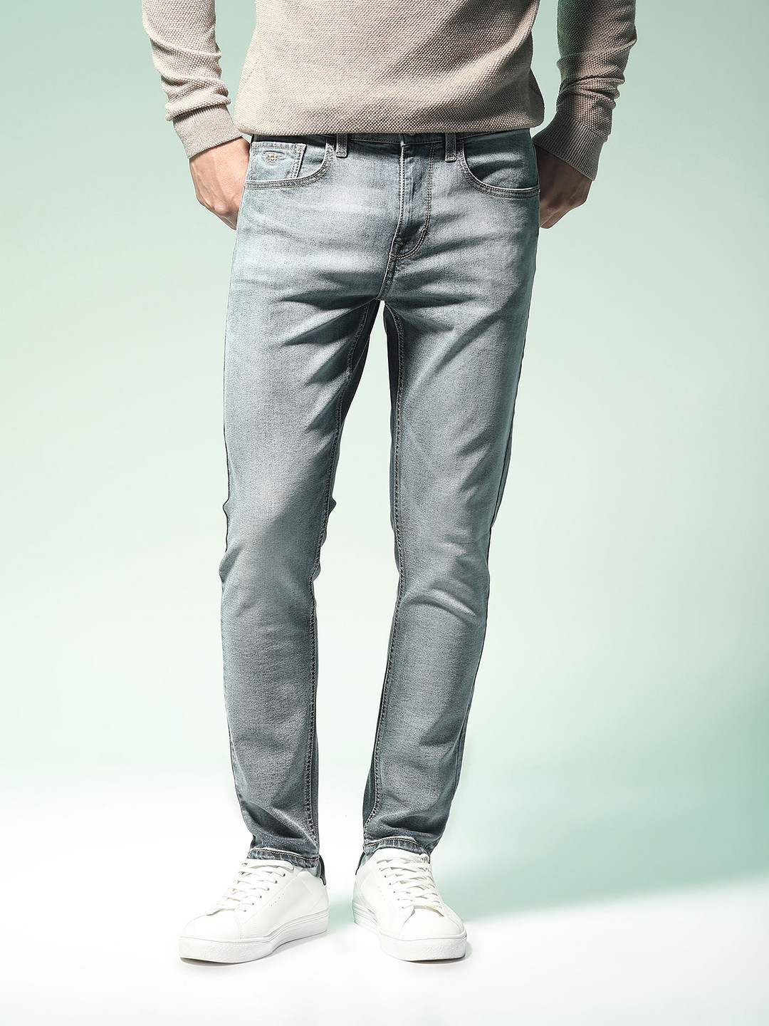 Flying Machine Men Blue MJ Mankle Slim Fit Low-Rise Clean Look Stretchable Jeans