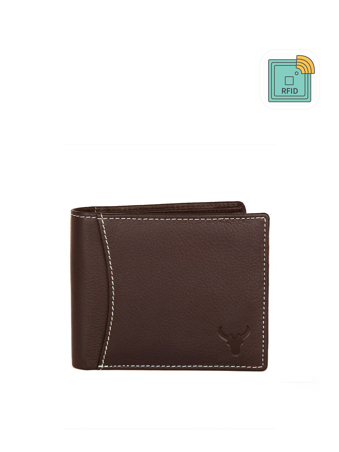 NAPA HIDE Men Brown Solid RFID Genuine Leather Two Fold Wallet