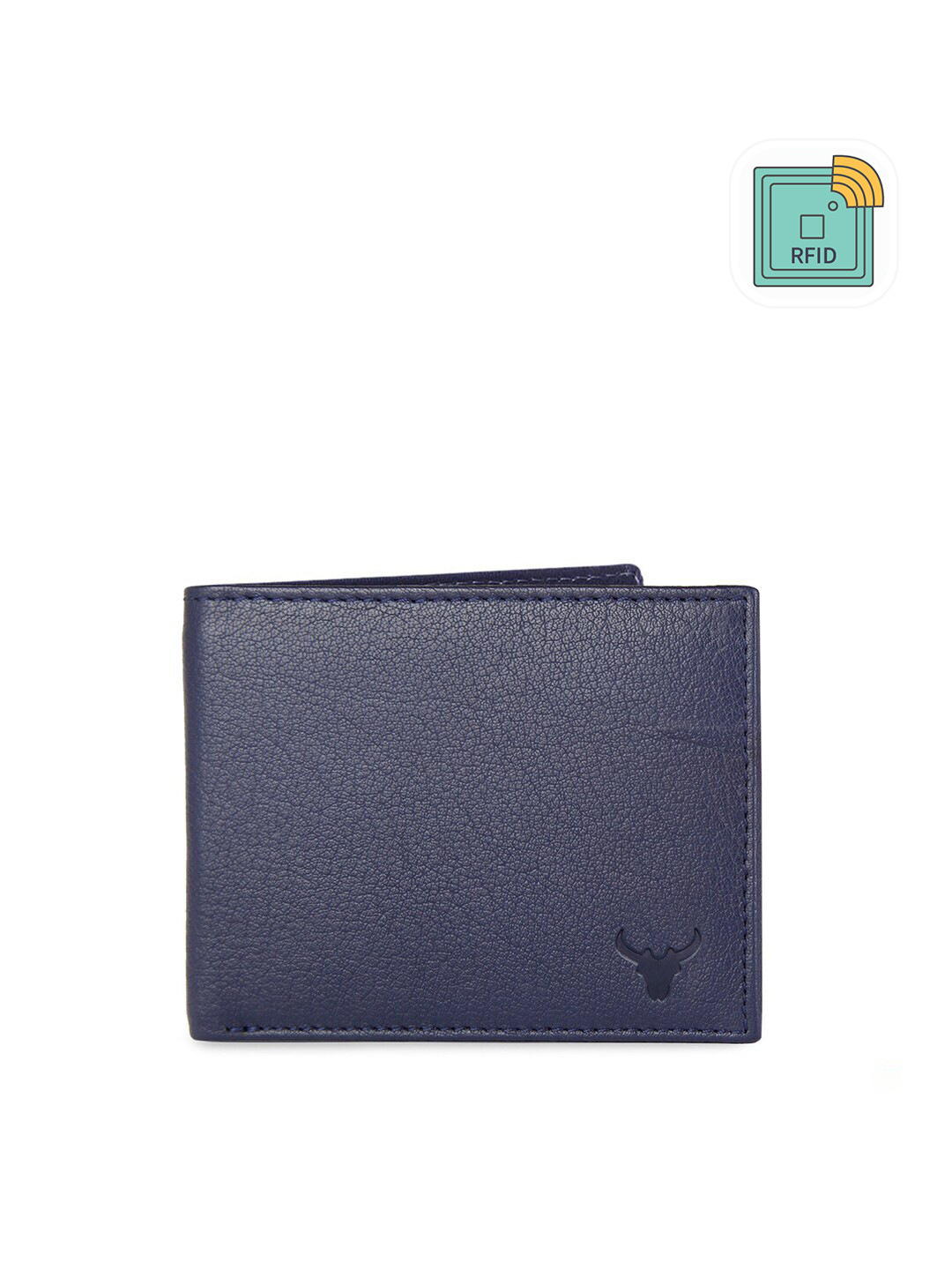 NAPA HIDE Men Navy Blue Solid Leather Two Fold Wallet