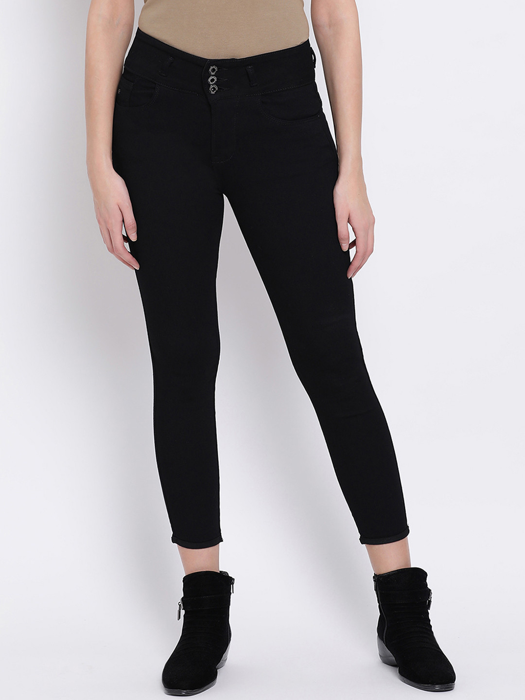 Code 61 Women Black Skinny Fit Jeans