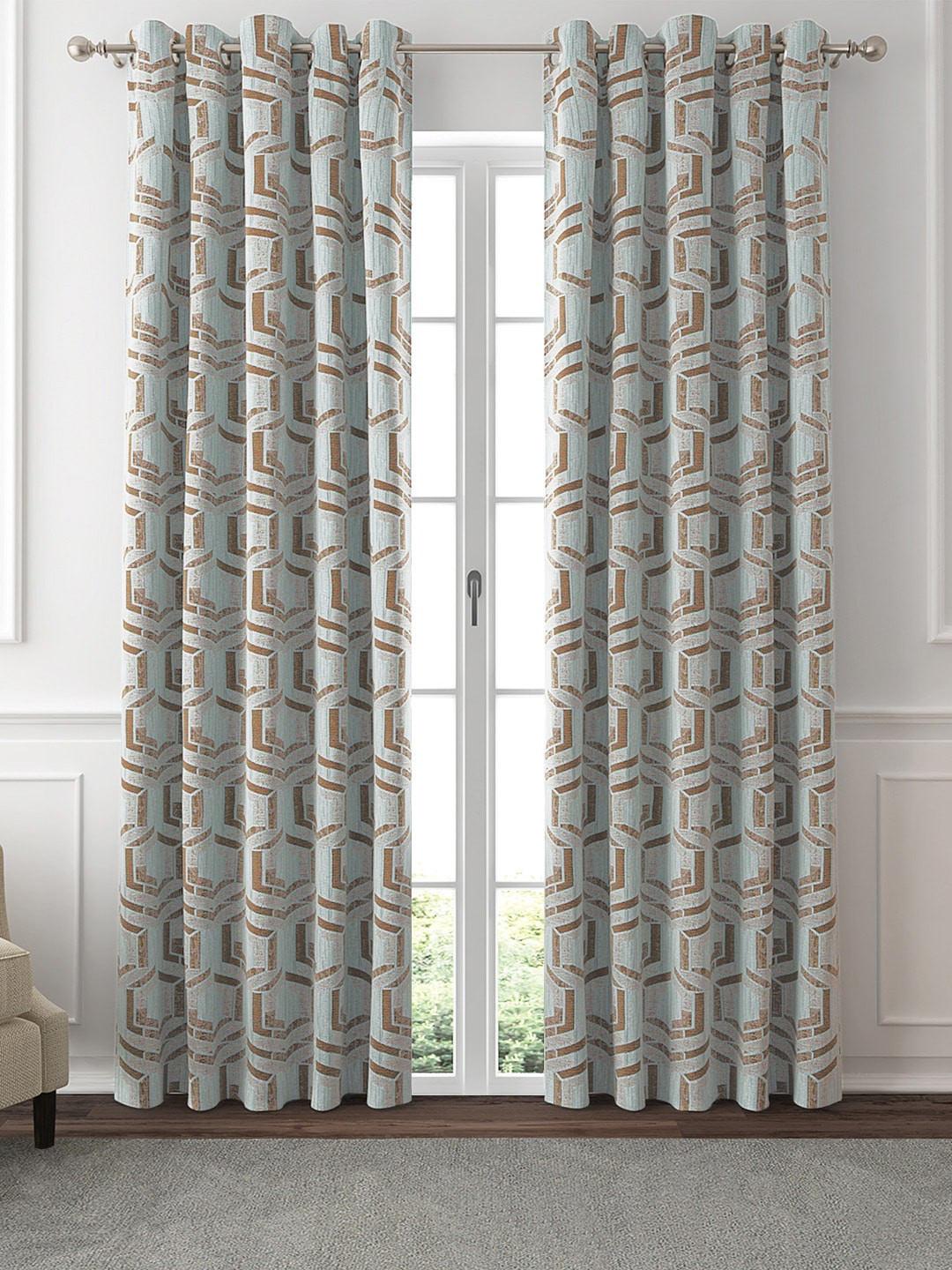 GM Sea Green Set of 2 Curtain Door Curtains