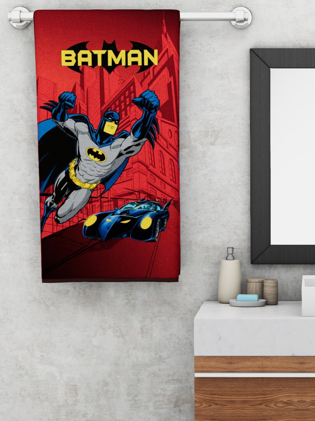 Buy BIANCA Red Blue Batman Printed 380 GSM Bath Towel Bath Towels for Unisex 13227148 Myntra