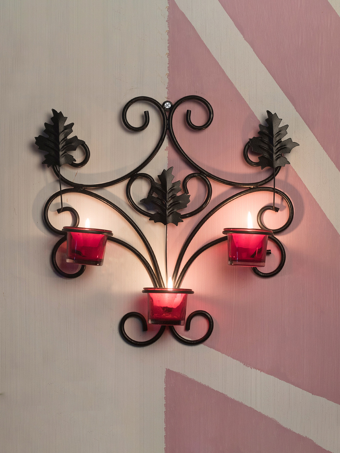 Home Sparkle Unisex Black Candle Holder