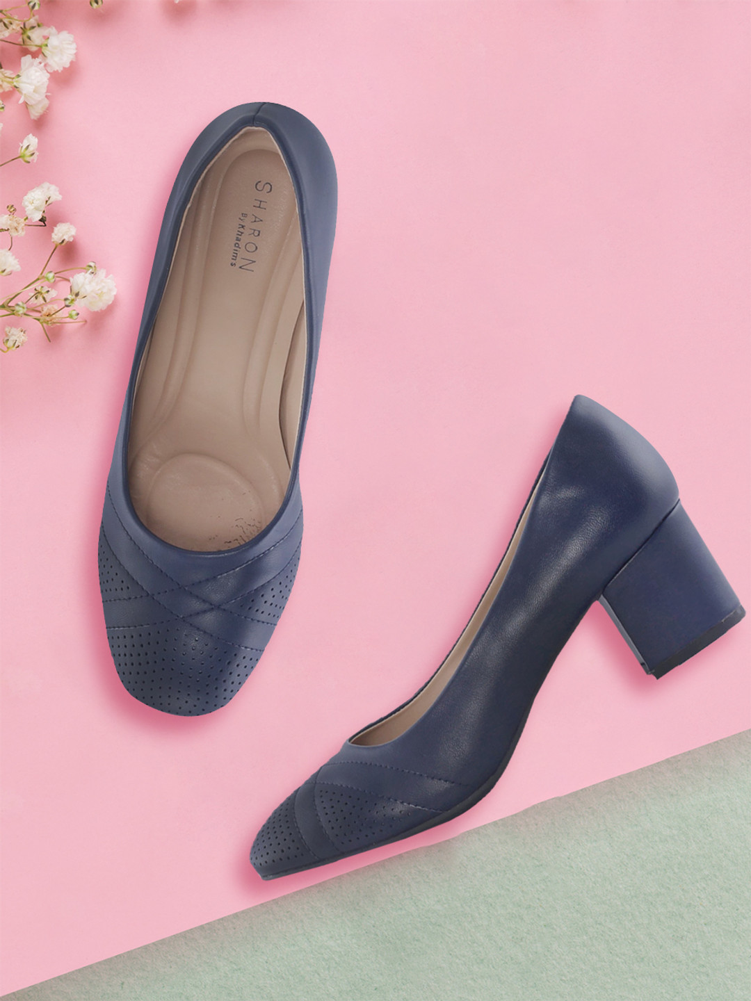 Khadim Ladies Navy Blue Pumps Buy Navy Blue Casual Shoes For Women - Main Image