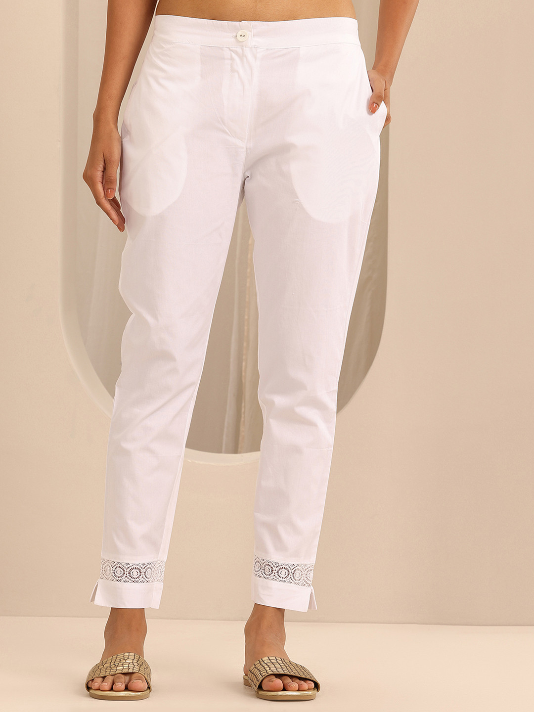 Libas Women White Trousers