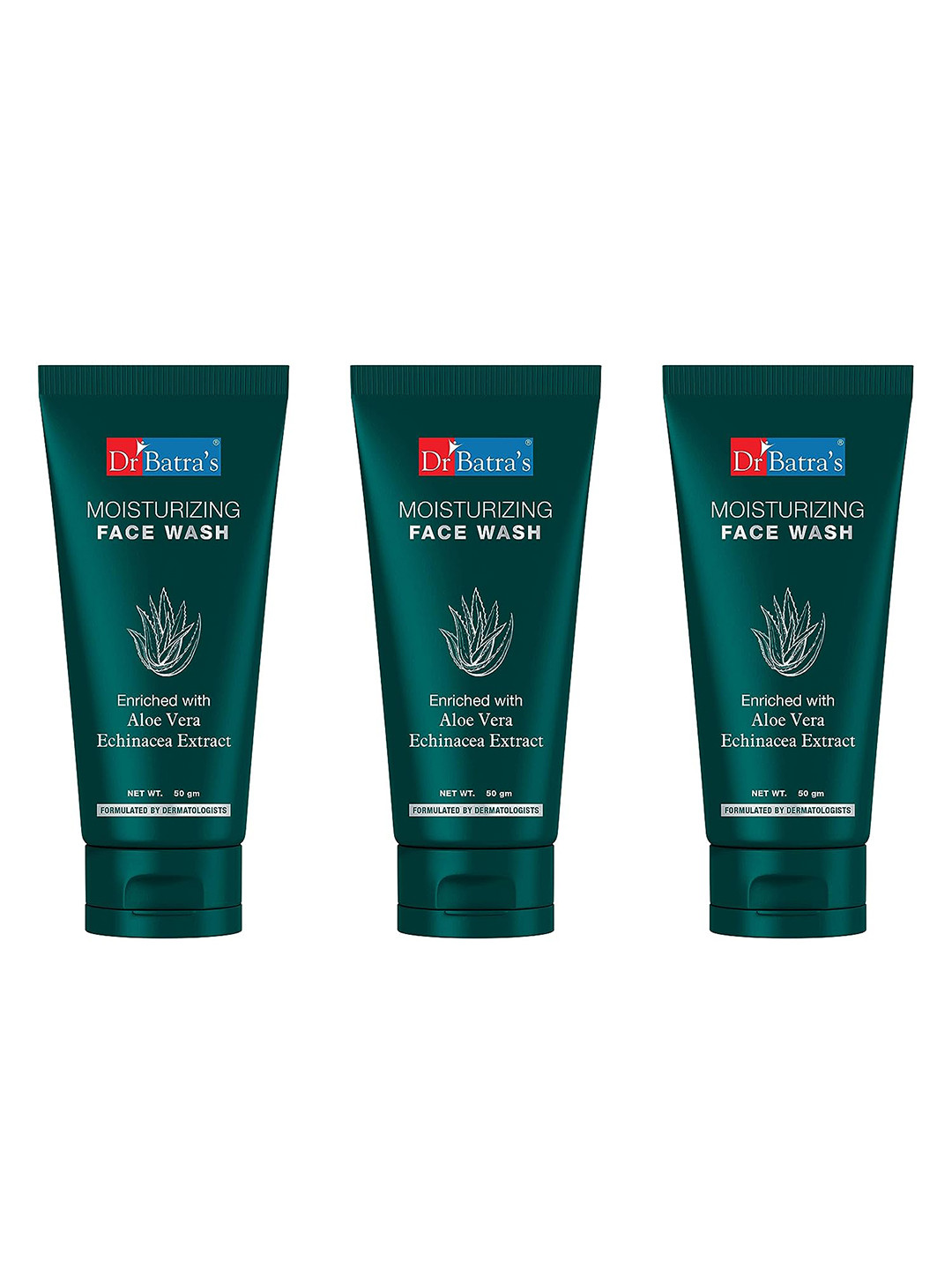 Dr. Batras Set Of 3 Moisturizing Face Wash Enriched With Aloe Vera & Echinacea - 50g Each