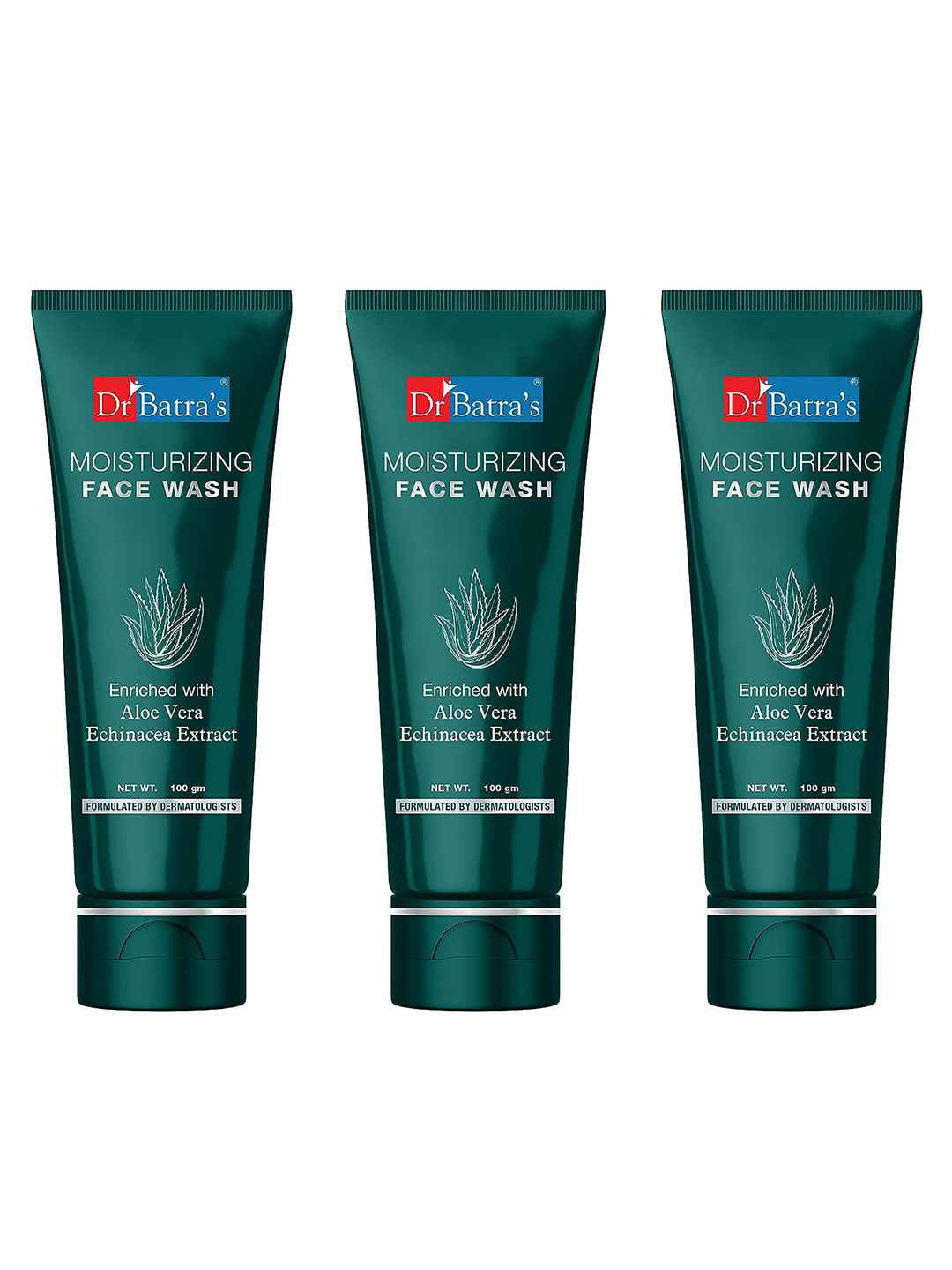 Dr. Batras Set Of 3 Moisturizing Face Wash Enriched With Aloe Vera & Echinacea - 100g Each