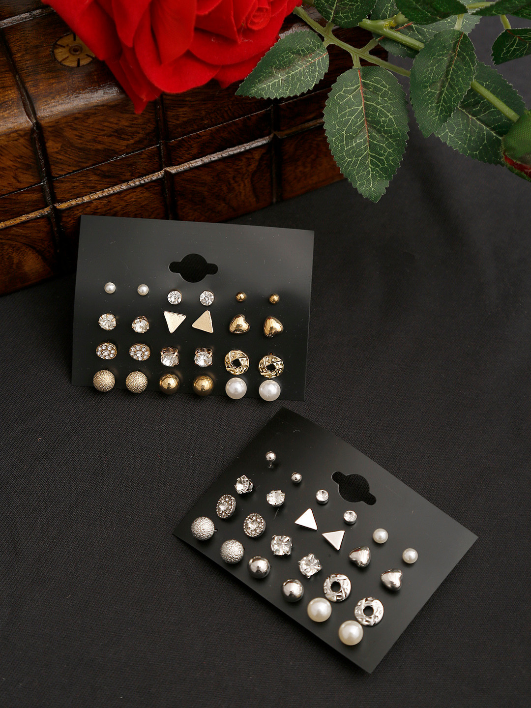 YouBella Set of 24 Gold-Plated Studs
