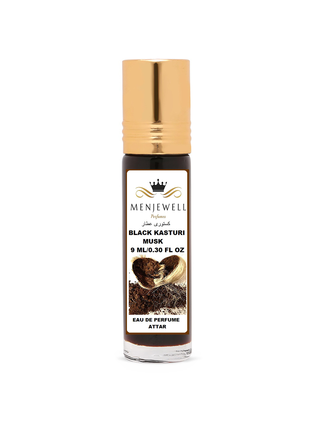 Menjewell Black Kasturi Musk Attar Perfume 9ml