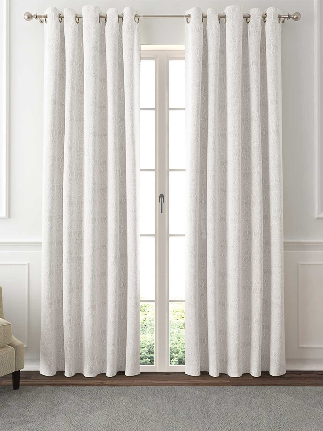 GM Set of 2 Cream-Coloured Curtain Curtains