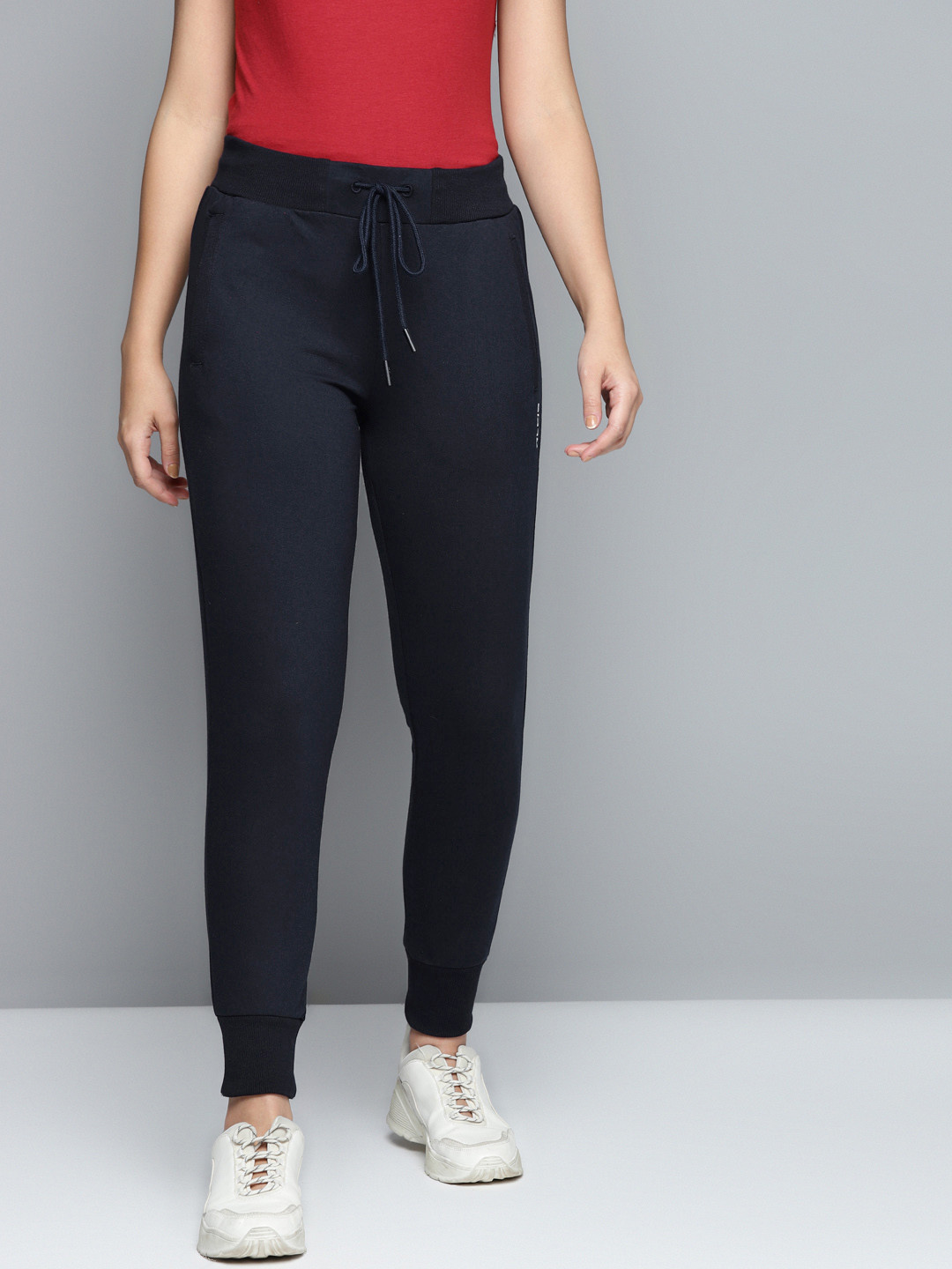 Alcis Women Navy Blue Solid Track Pants