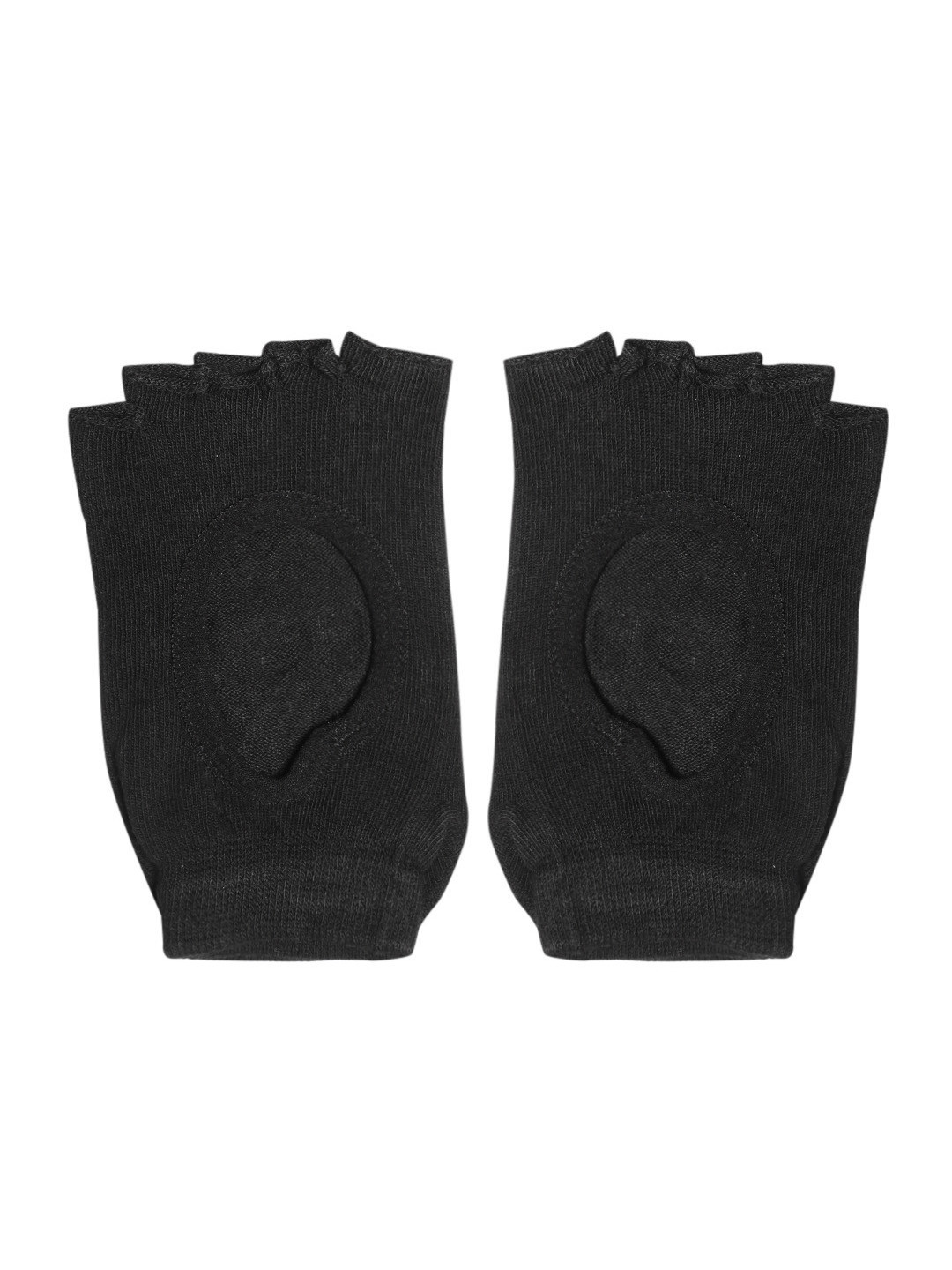 HRX by Hrithik Roshan Women Black Solid Ankle Length Cut Out Half Toe Yoga Socks