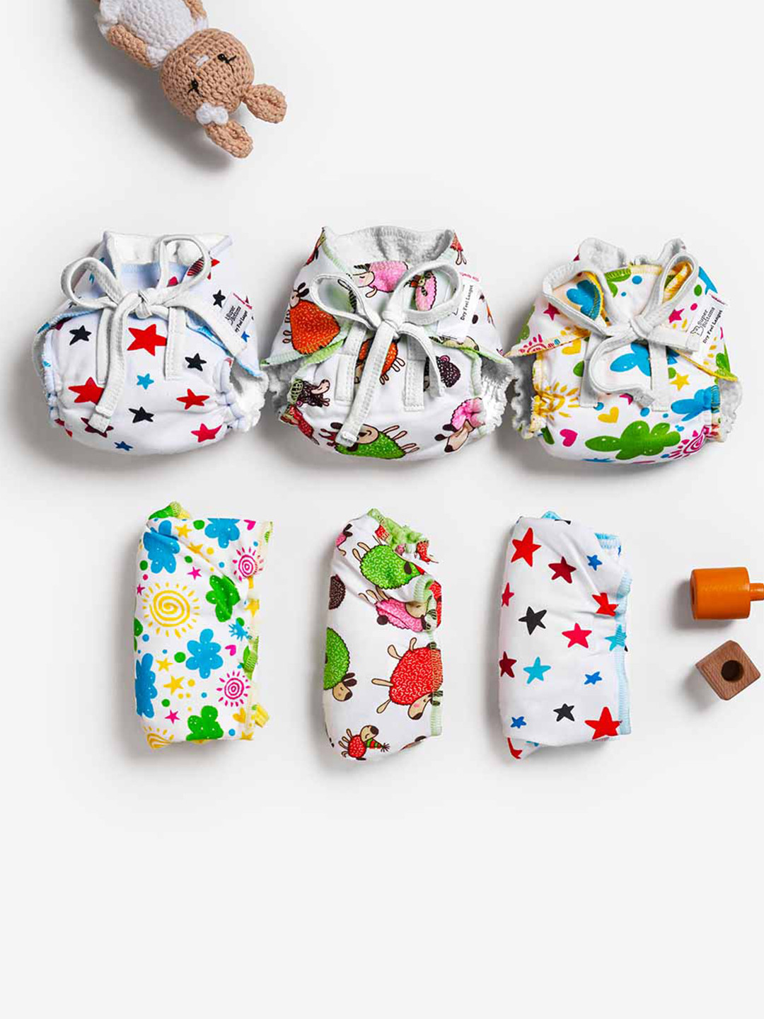 SuperBottoms Infants Organic Cotton Padded DryFeel Baby Langot-Nappy