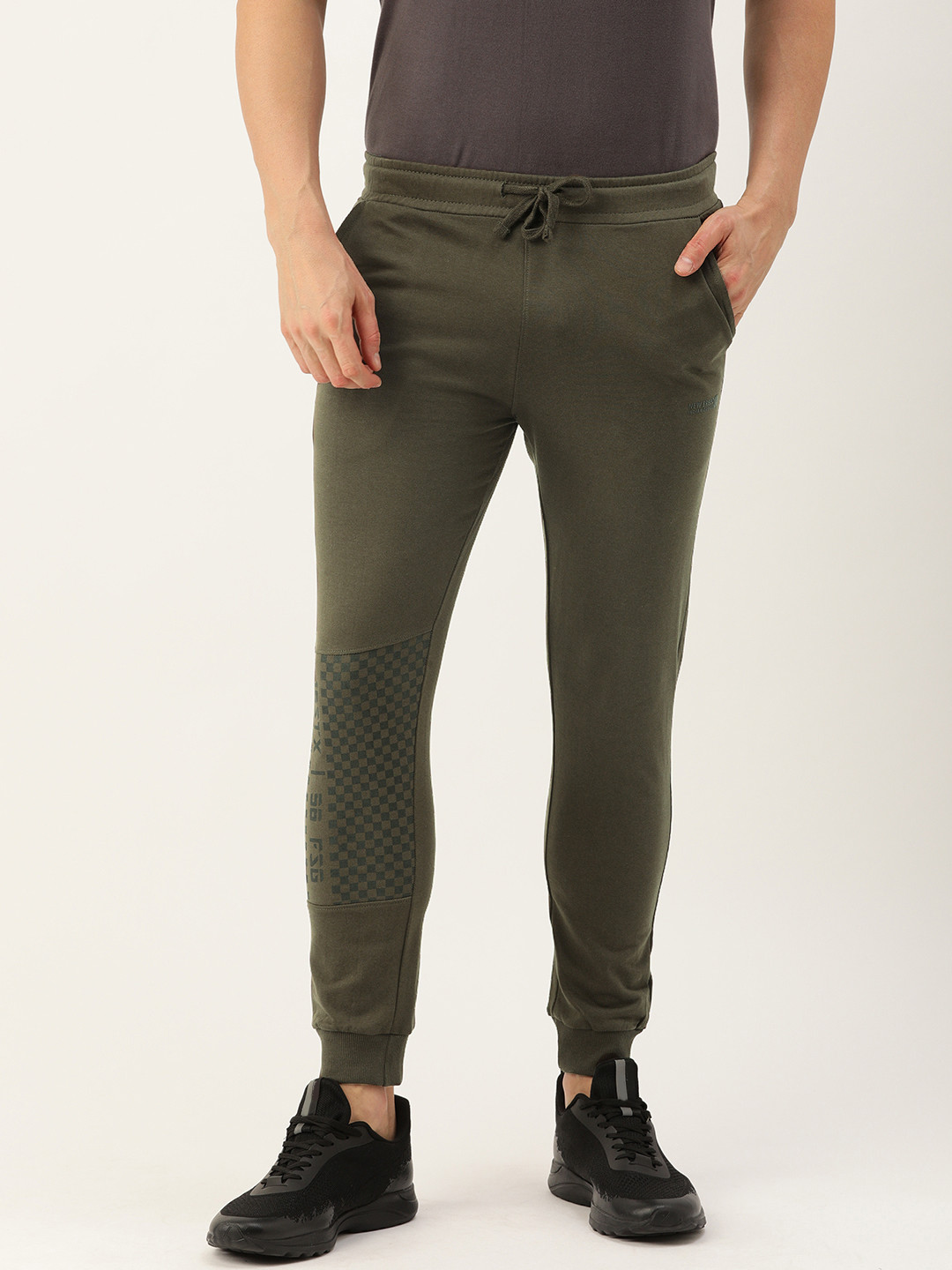The Indian Garage Co Men's Olive Solid Track Pants