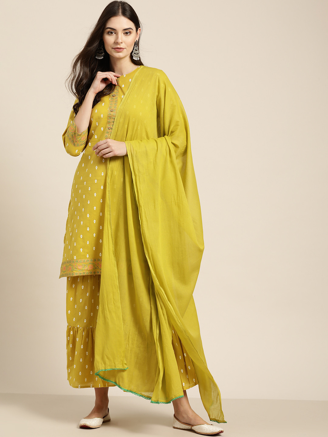 yellow sharara for haldi myntra