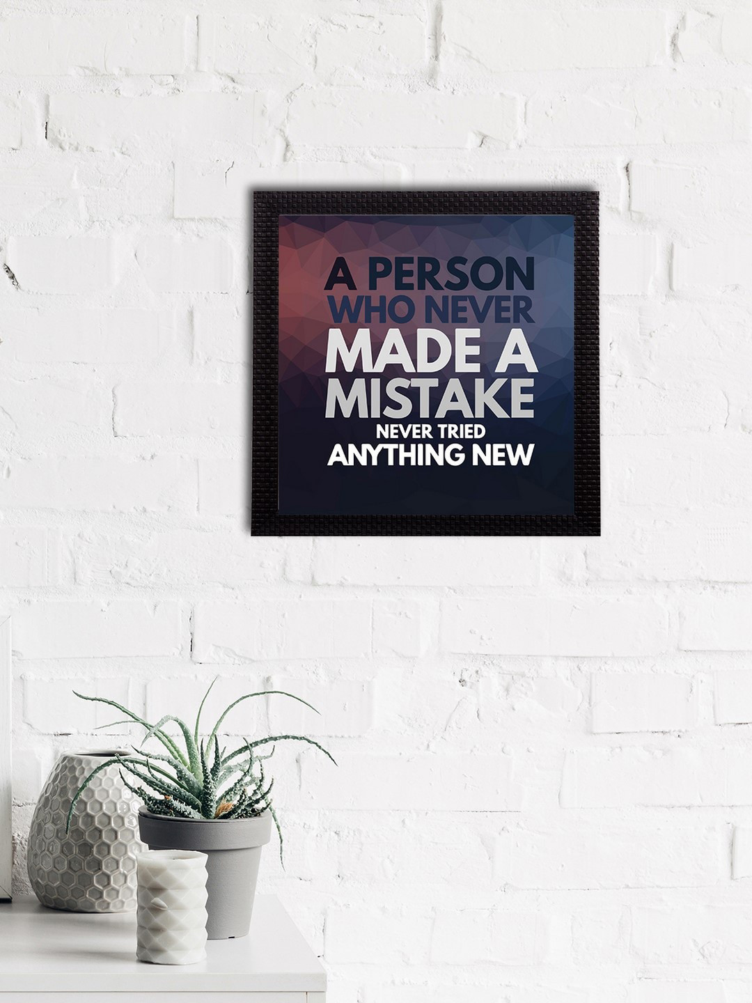 eCraftIndia Blue & Purple Quote Printed Satin Matt Texture Framed UV Wall Art