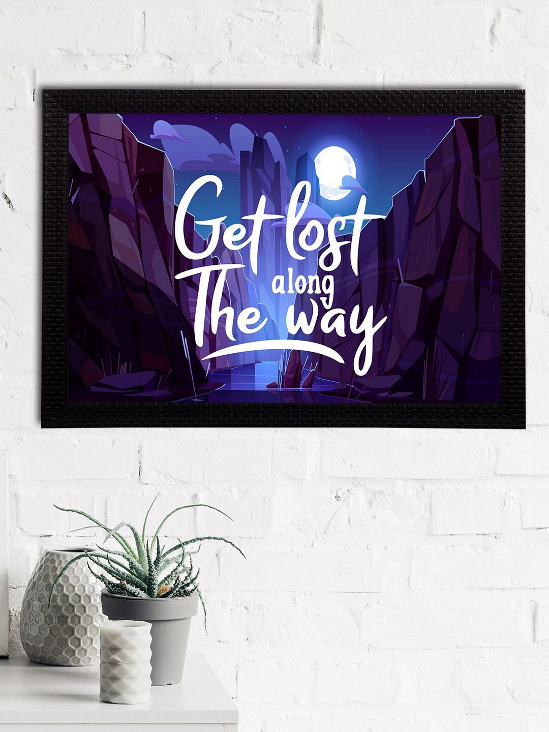 eCraftIndia Get Lost Along The Way MDF Wall Rectangle Paintings Wall Art - 20x14In