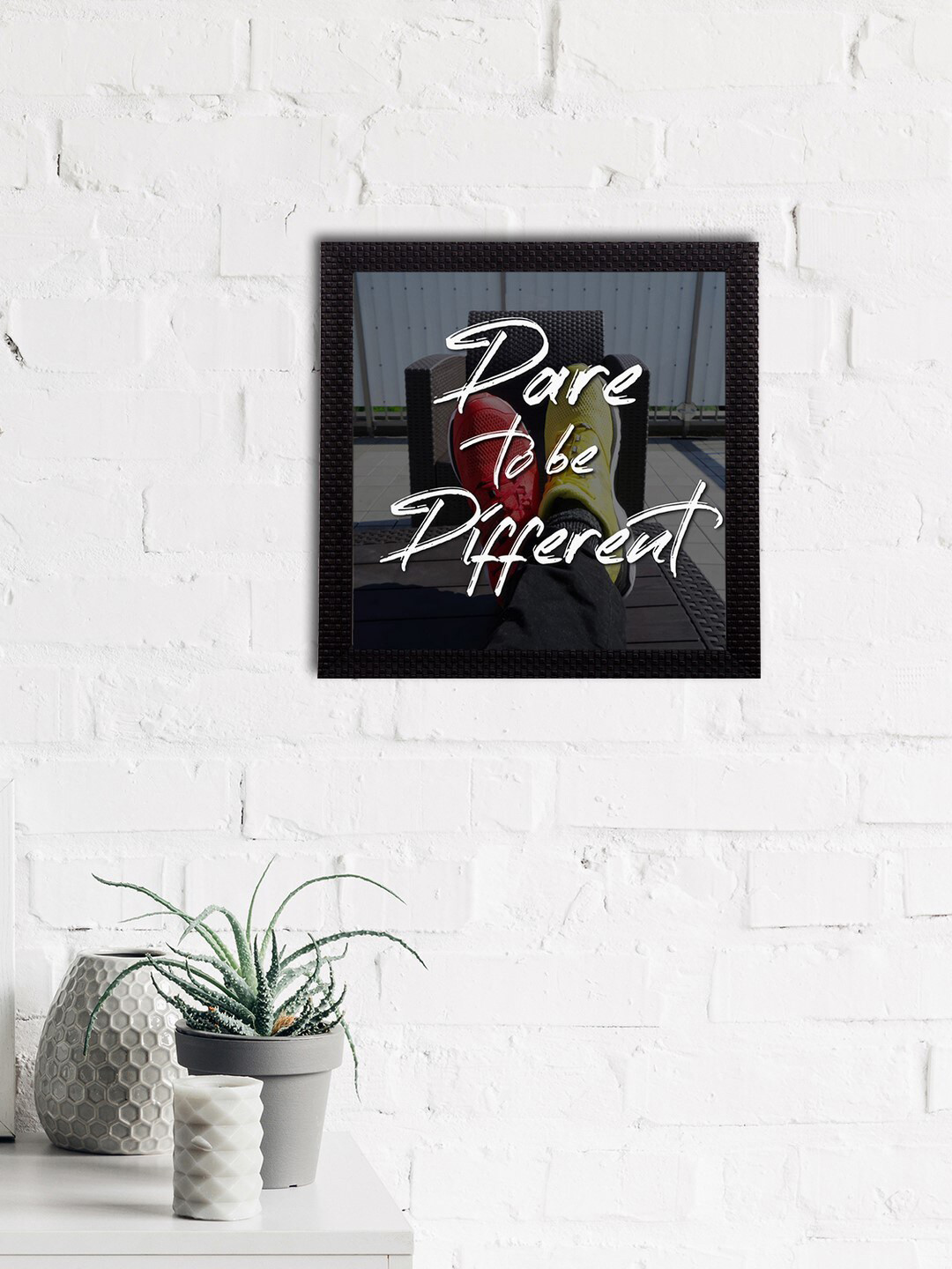 eCraftIndia Quotes Black Wall Living Room Square Potrait Paintings Wall Art -10.6 x 10.6In