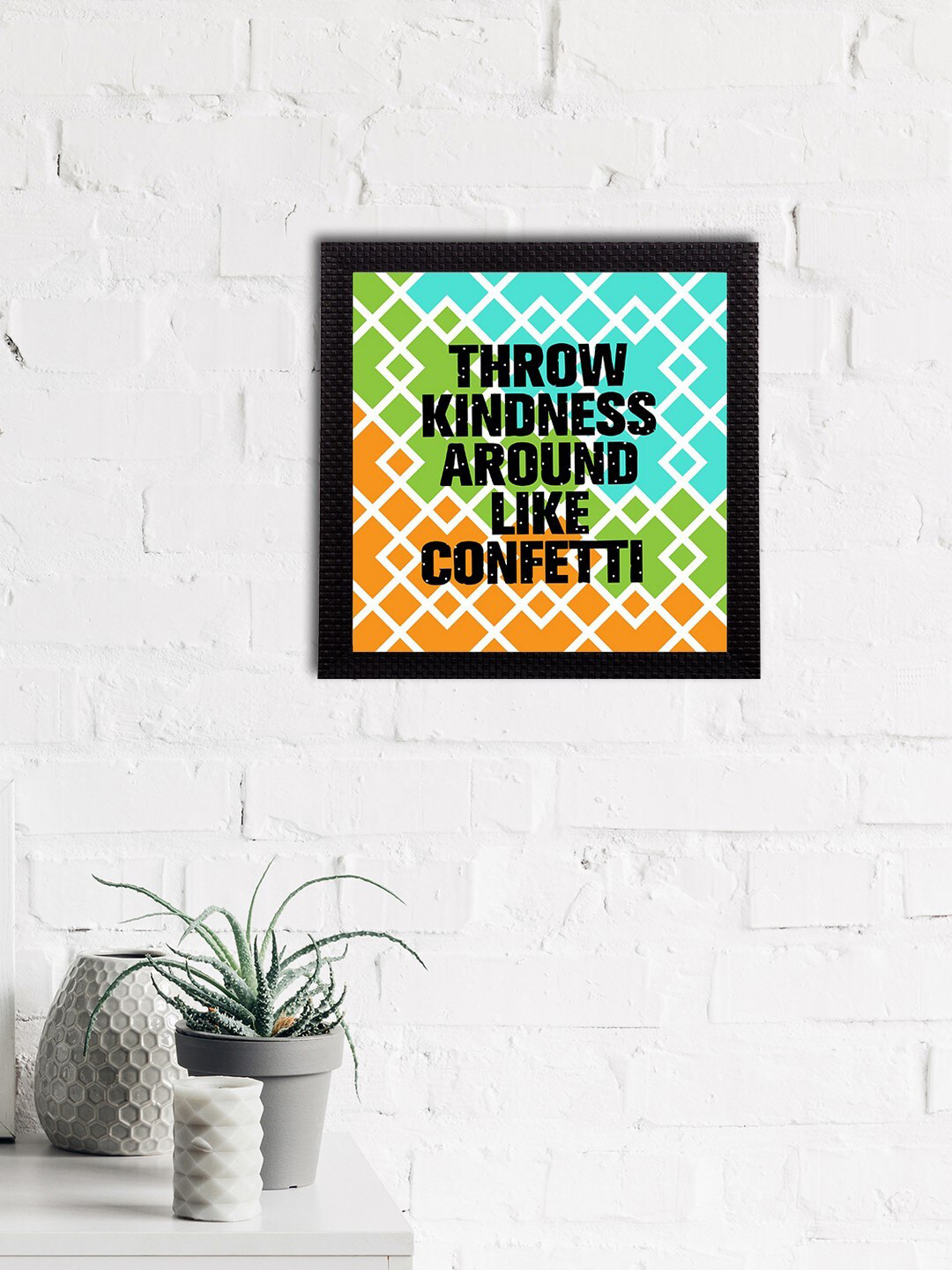 eCraftIndia Motivational Quote Canvas Wall Square Photographs Wall Art -11 x 11 In
