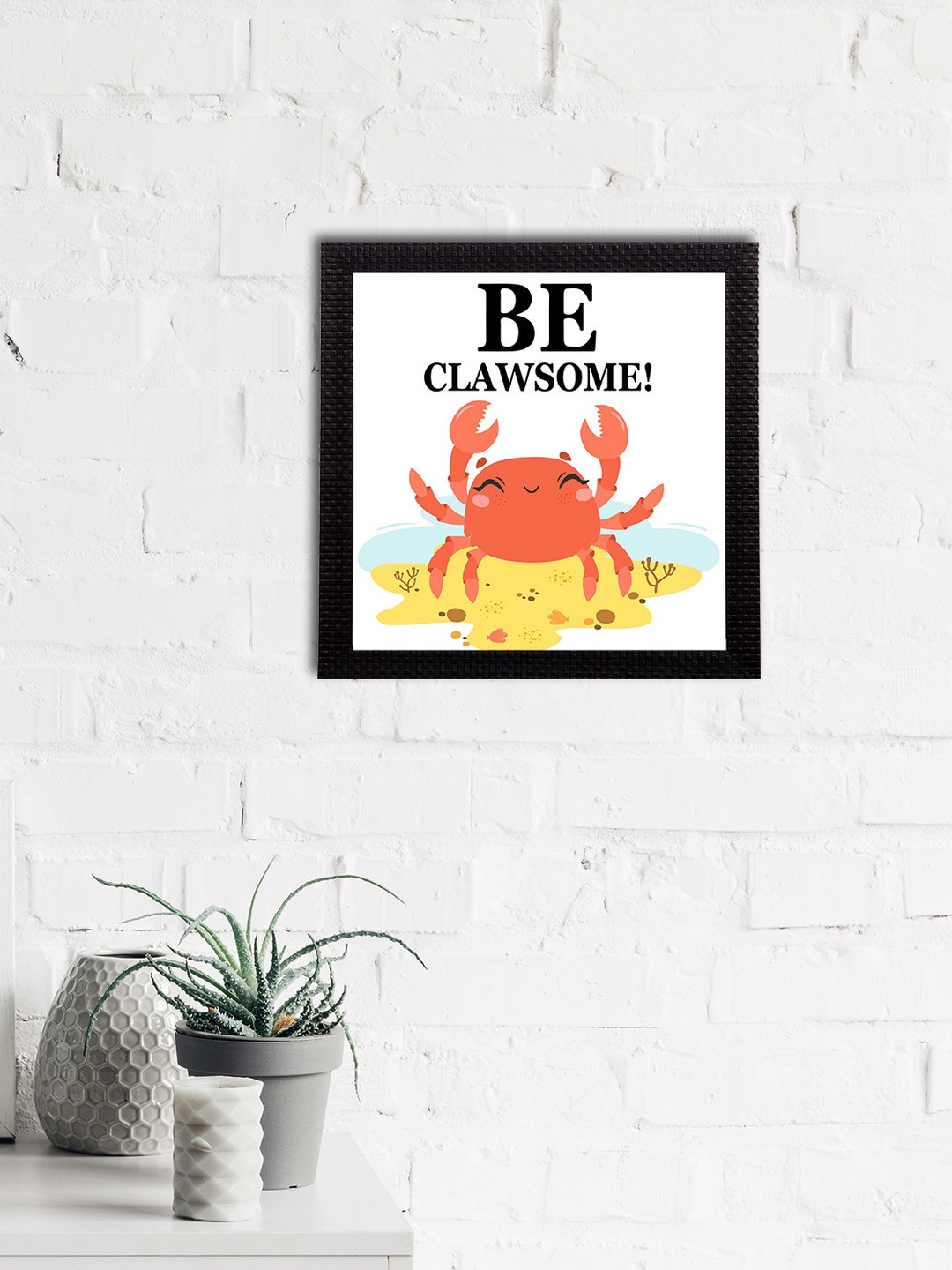 eCraftIndia Quotes White Paper Wall Living Room Square Photographs Wall Art -10.6 x 10.6In