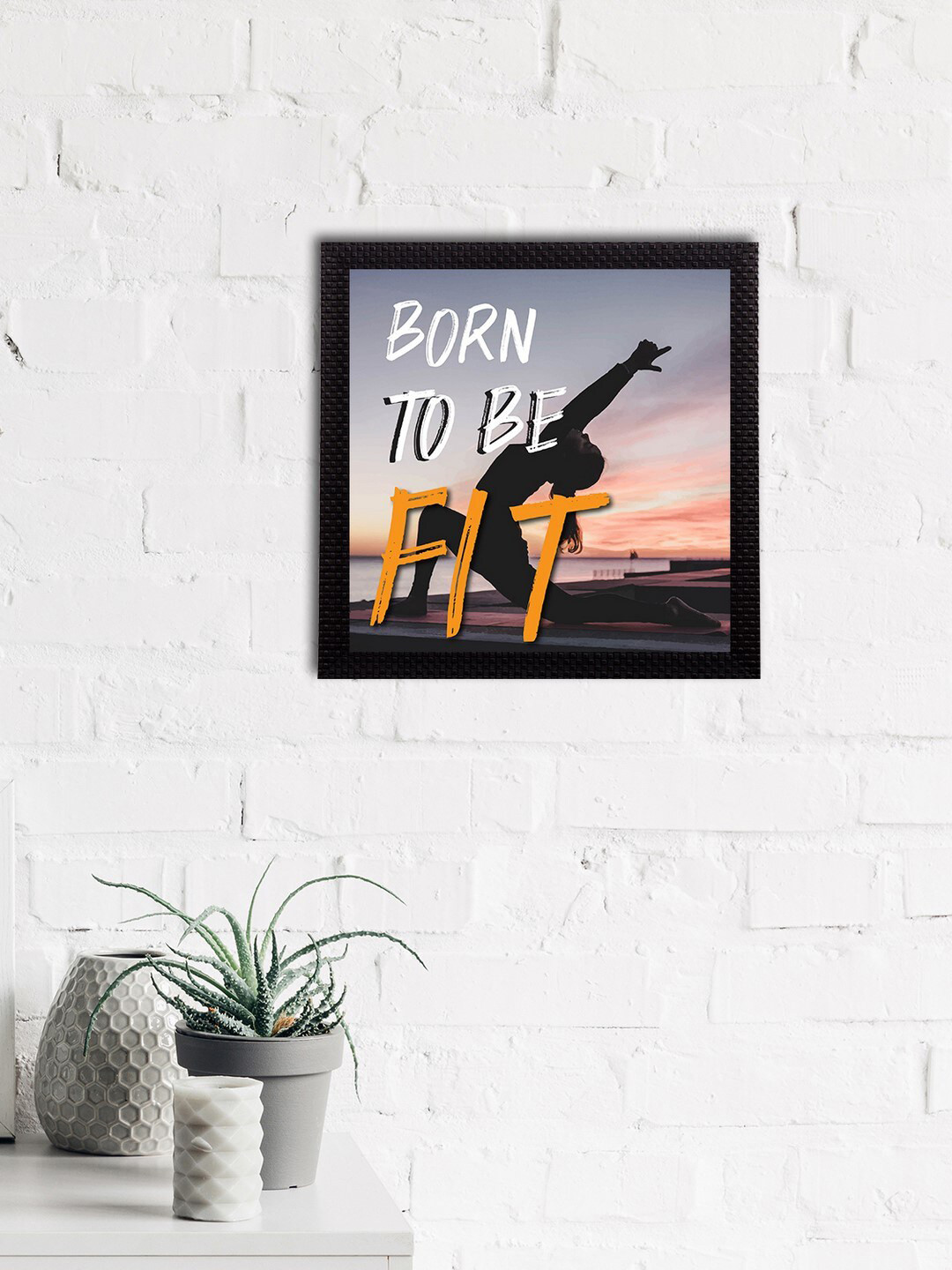 eCraftIndia Grey & Pink Quote Printed Satin Matt Texture Framed UV Wall Art