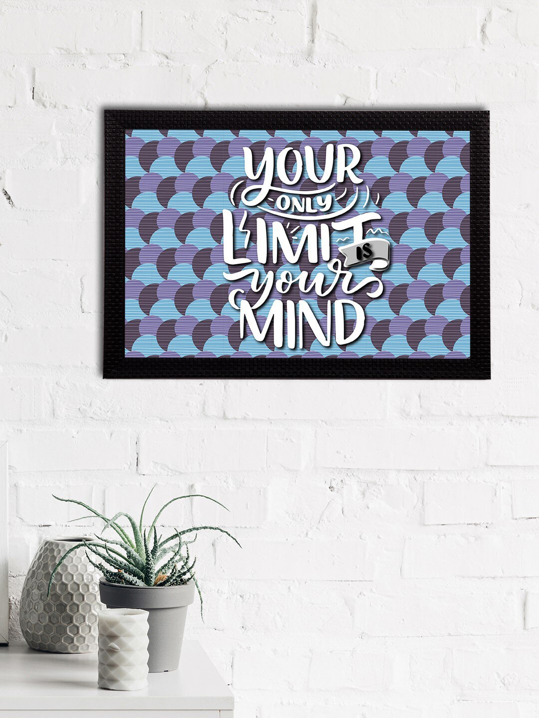 eCraftIndia Purple & White Your Only Limit Is Your Mind Motivational Quote Satin Matt Texture UV Art Painting