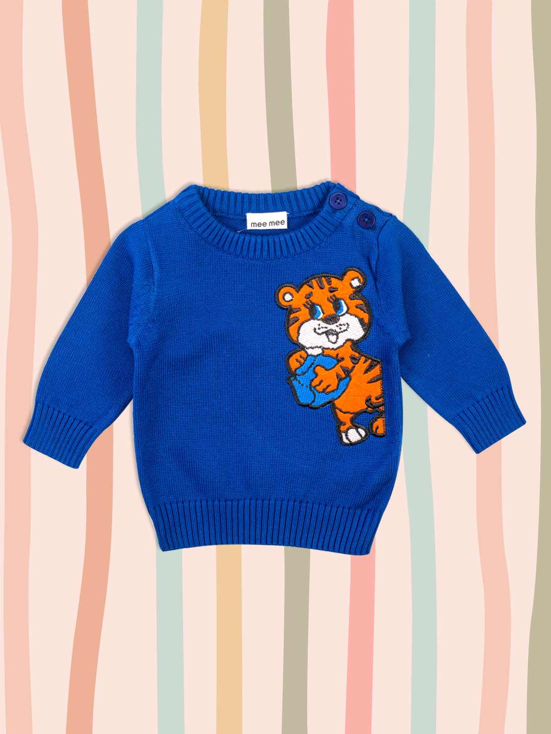MeeMee Boys Blue Appliqued Sweater