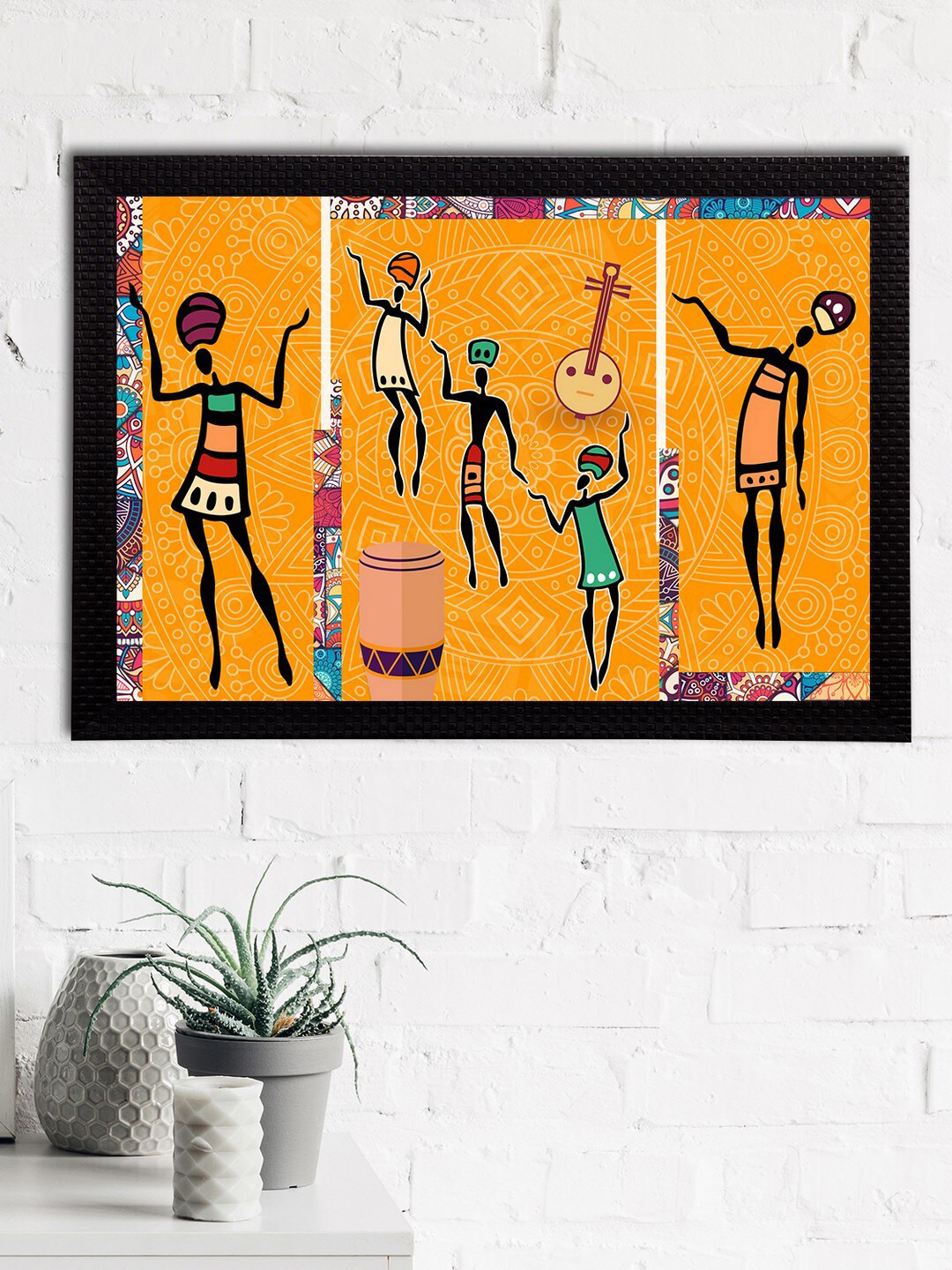 eCraftIndia Tribal Theme Paper Wall Rectangle Paintings Wall Art -14 x 20 In