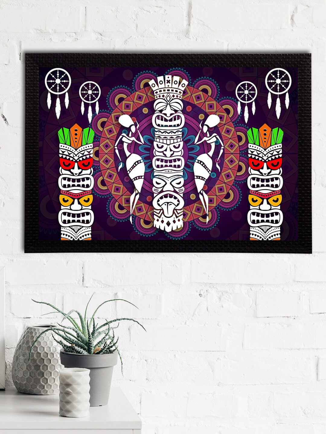 eCraftIndia Purple & Pink Tribal Theme Satin Matt Texture UV Art Painting