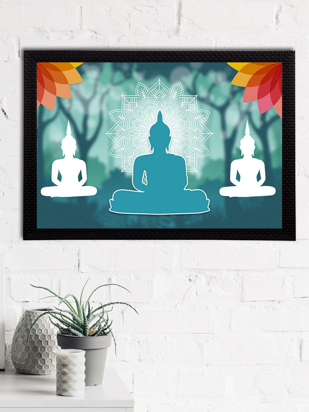 eCraftIndia Lord Buddha Canvas Rectangle Paintings Wall Art-19.7 x 13.8 x 0.4In
