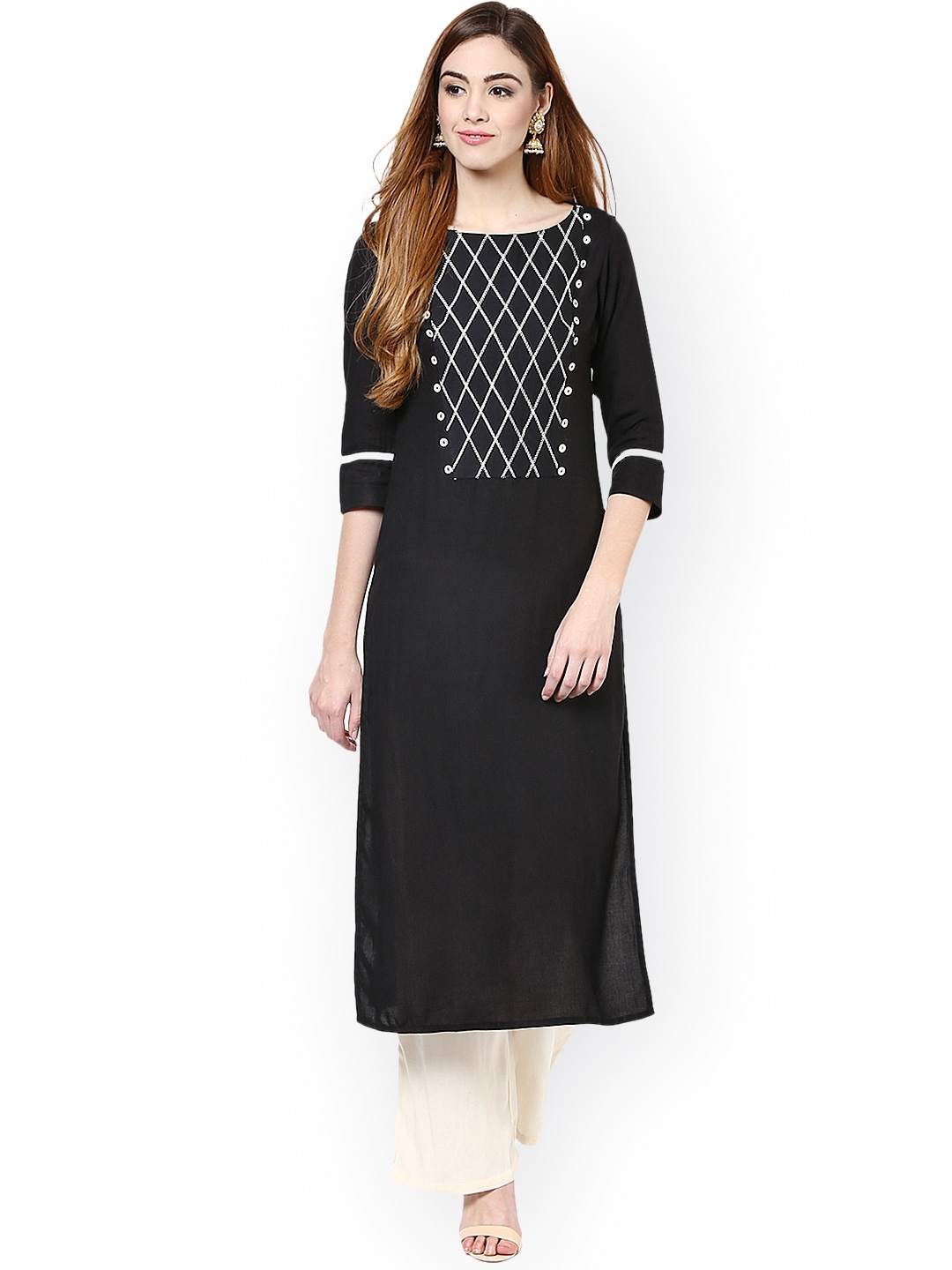 Update more than 92 black and white kurti myntra best