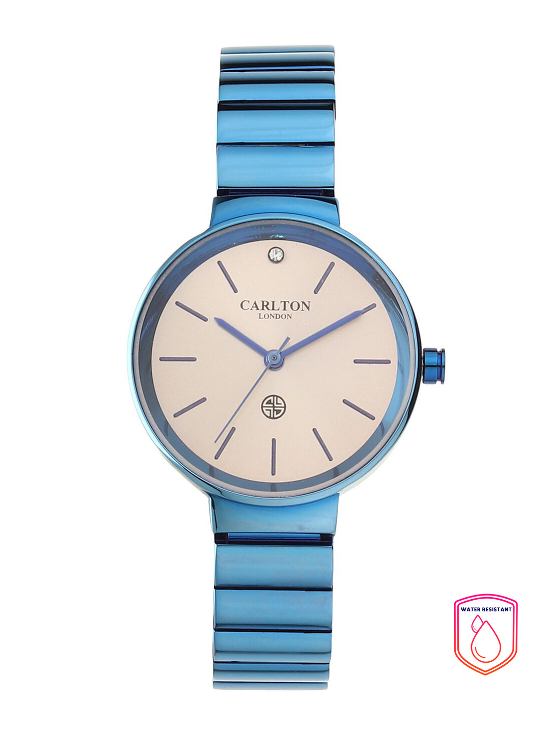 Carlton London Women Blue & Cream-Coloured Analogue Watch