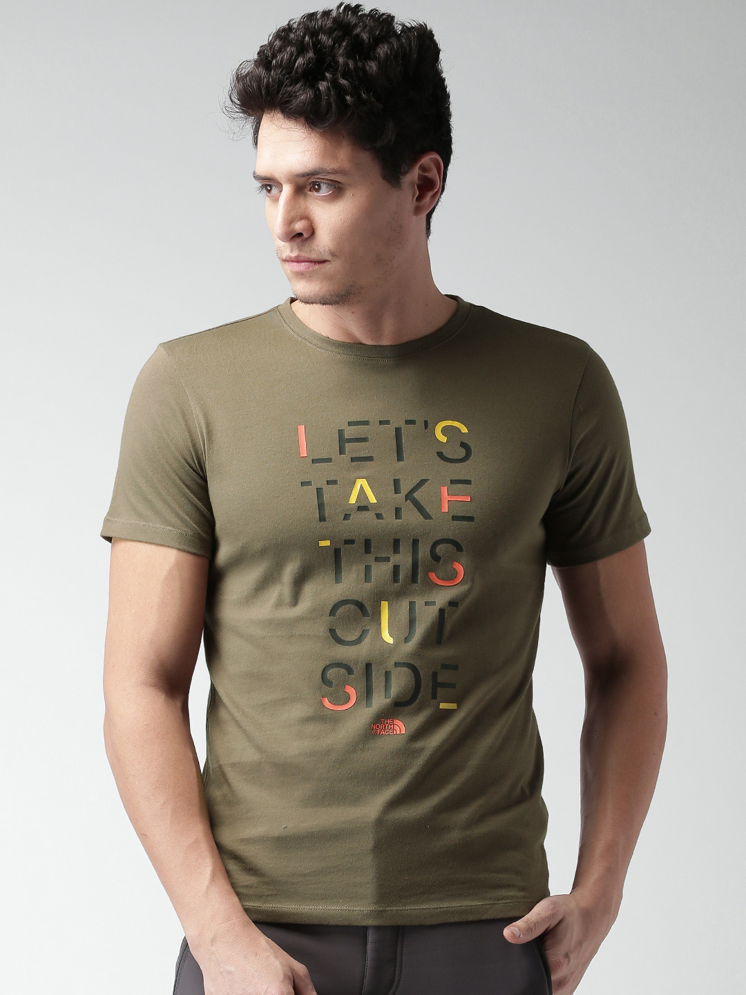 North face t shirt brown clearance
