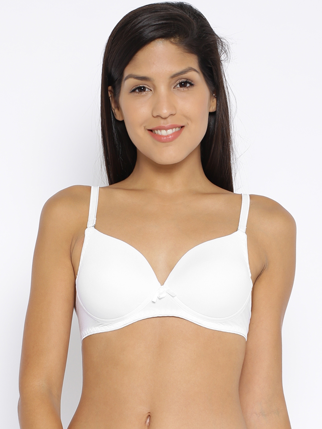 Buy Enamor Women White Padded Non Wired & High Coverage T Shirt Bra With  Detachable Straps - Bra for Women 1330951