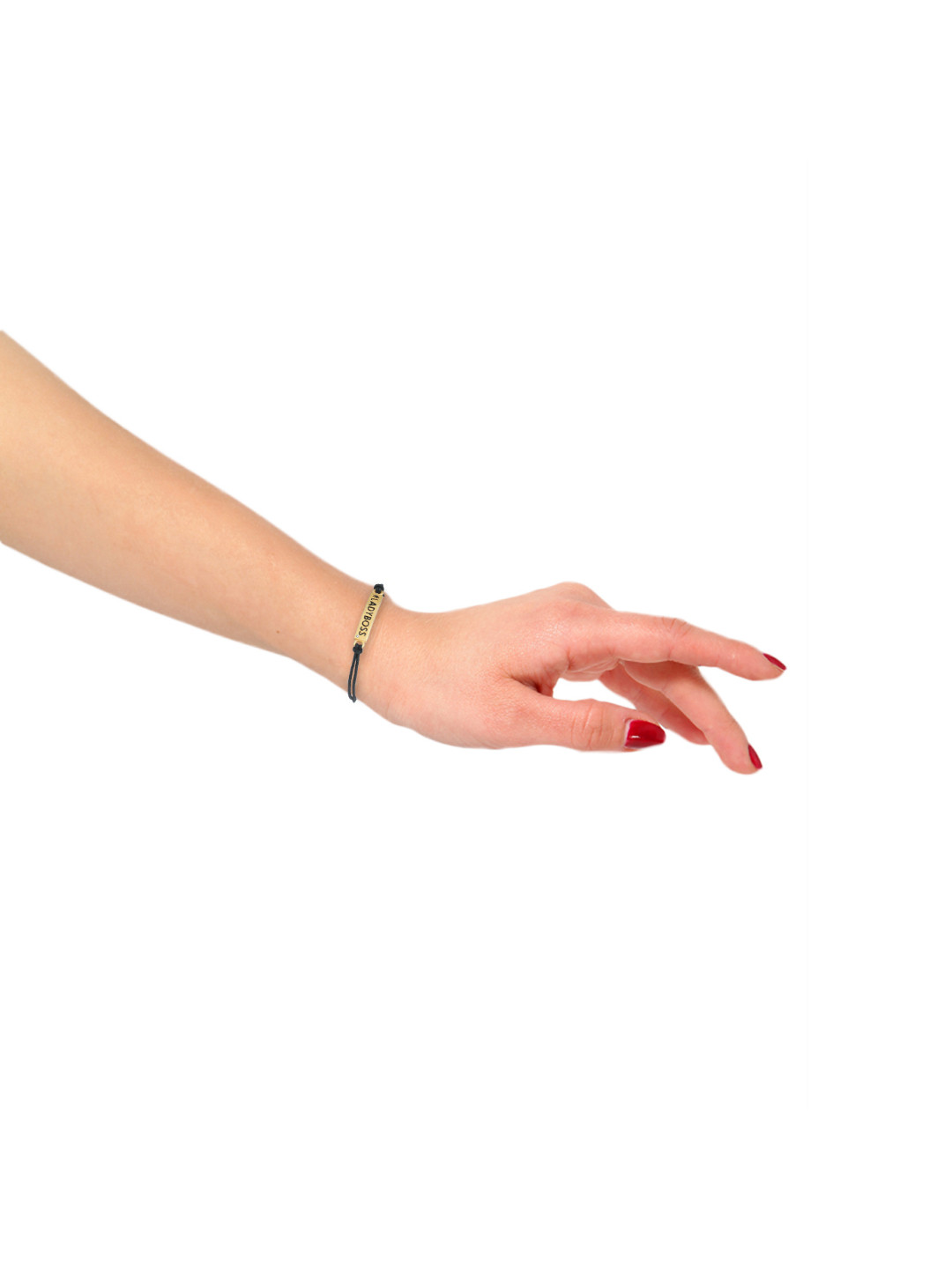 Estele Gold-Plated & Black AD-Studded Lady Boss Wraparound Bracelet