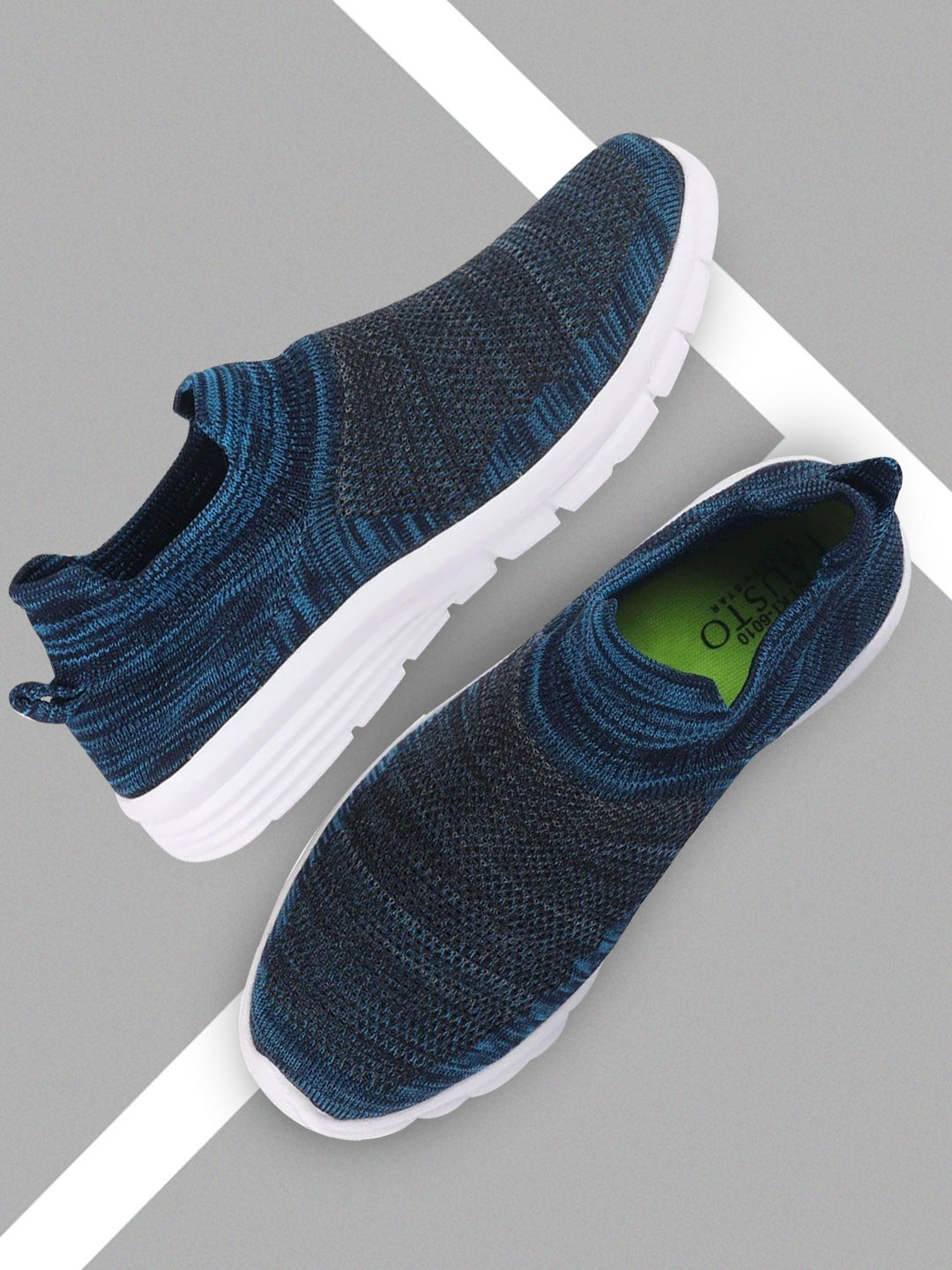 FAUSTO Men Blue & Black Walking Shoes