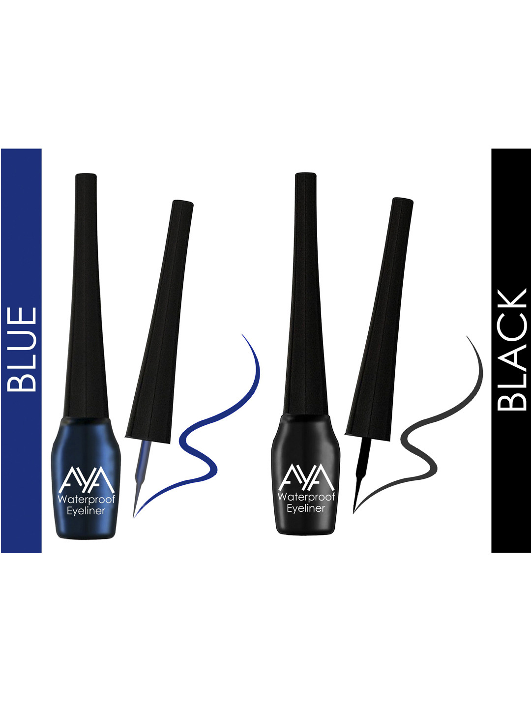 AYA Set Of 2 Black and Blue Waterproof Long Lasting Eyeliner