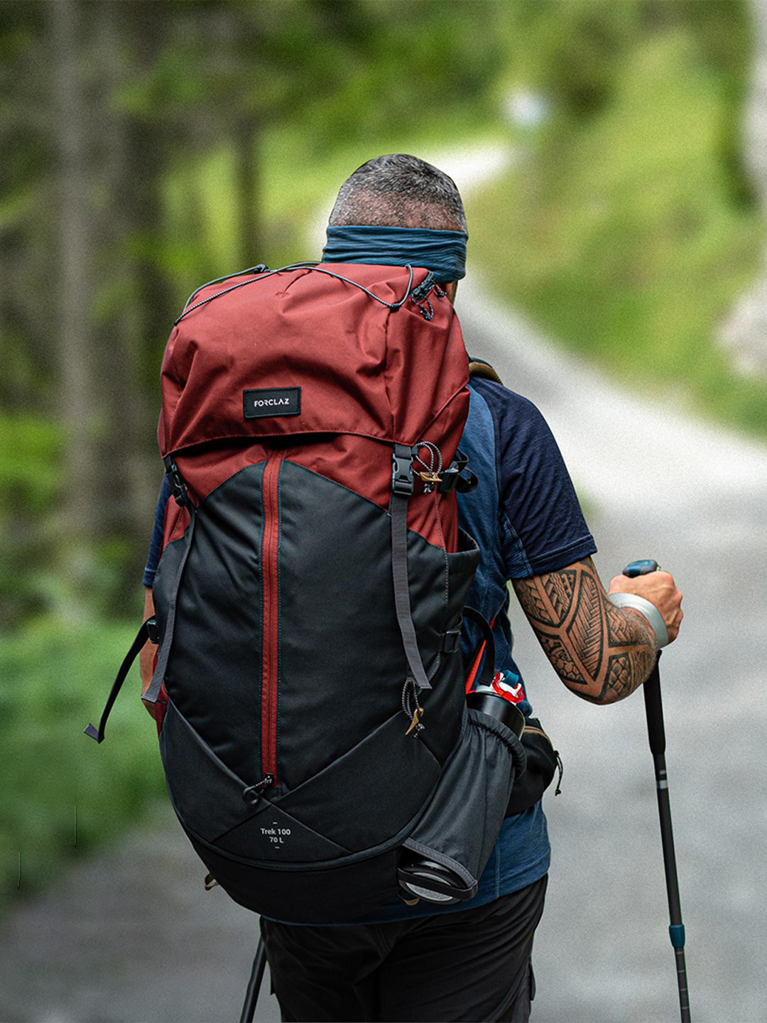 Decathlon FORCLAZ Maroon Easy Fit Trekking Backpack 70L