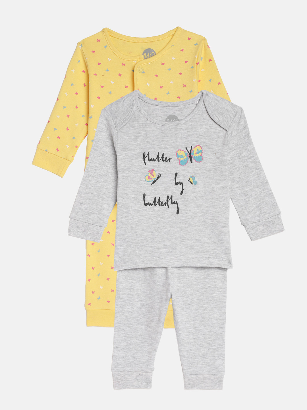 mothercare Infant Girls Pack of 2 Pure Cotton Printed Nightsuits