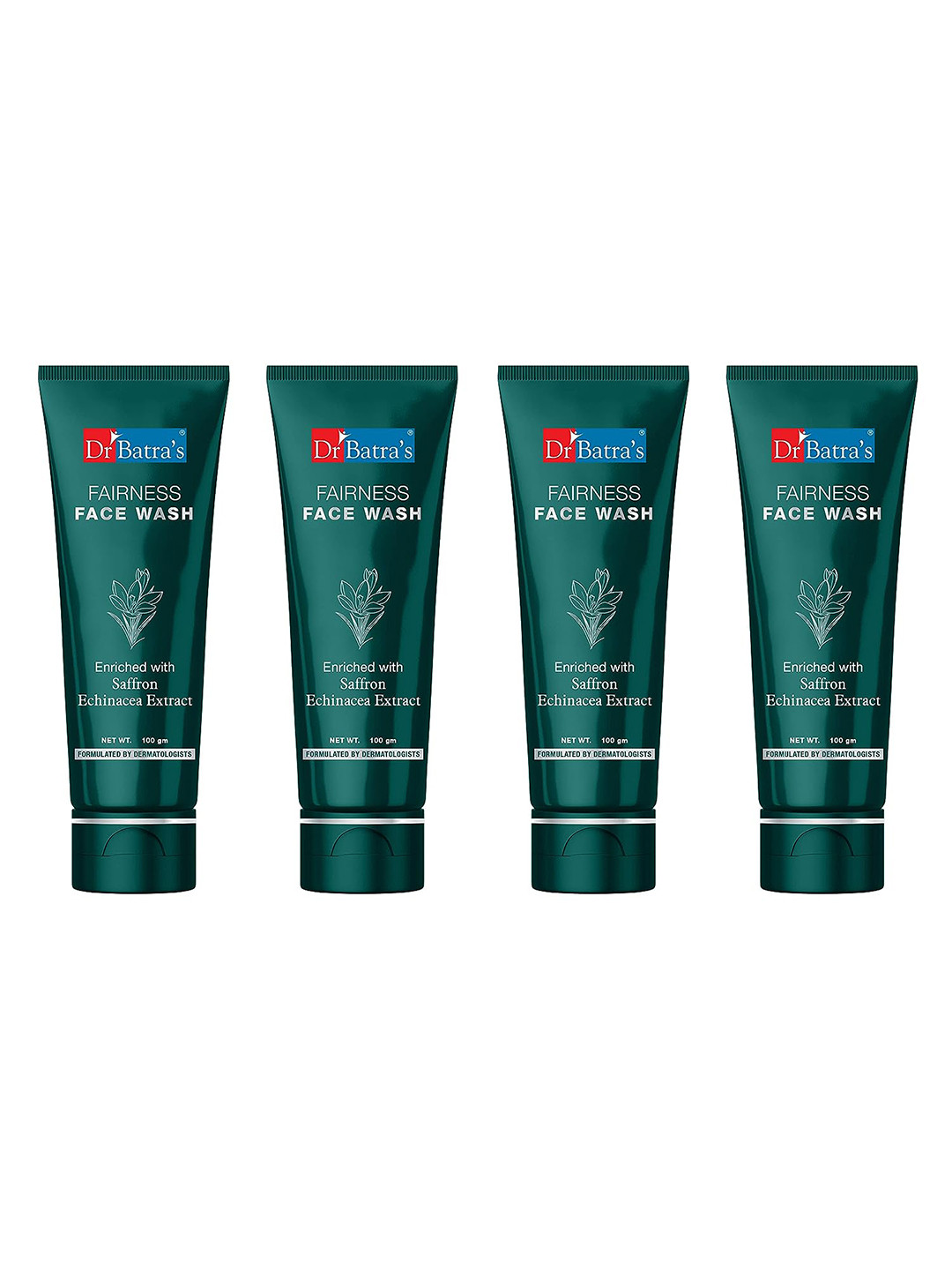 Dr. Batras Set of 4 Fairness Face Wash Enriched With Saffron & Echinacea - 100g Each